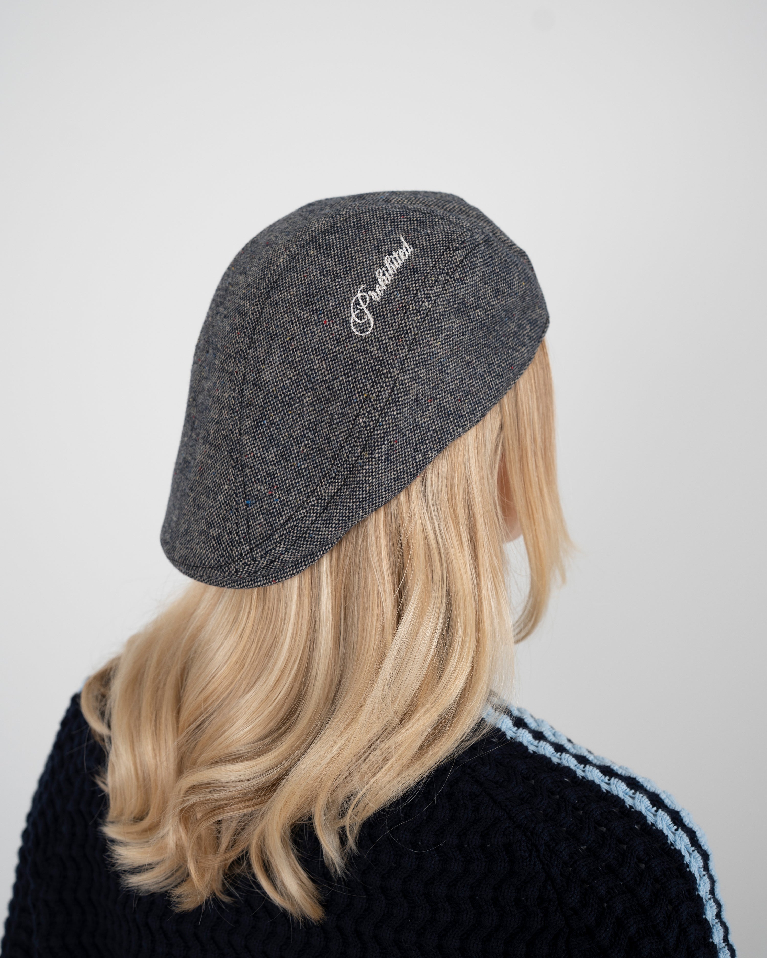 Grid Flat Cap Grey