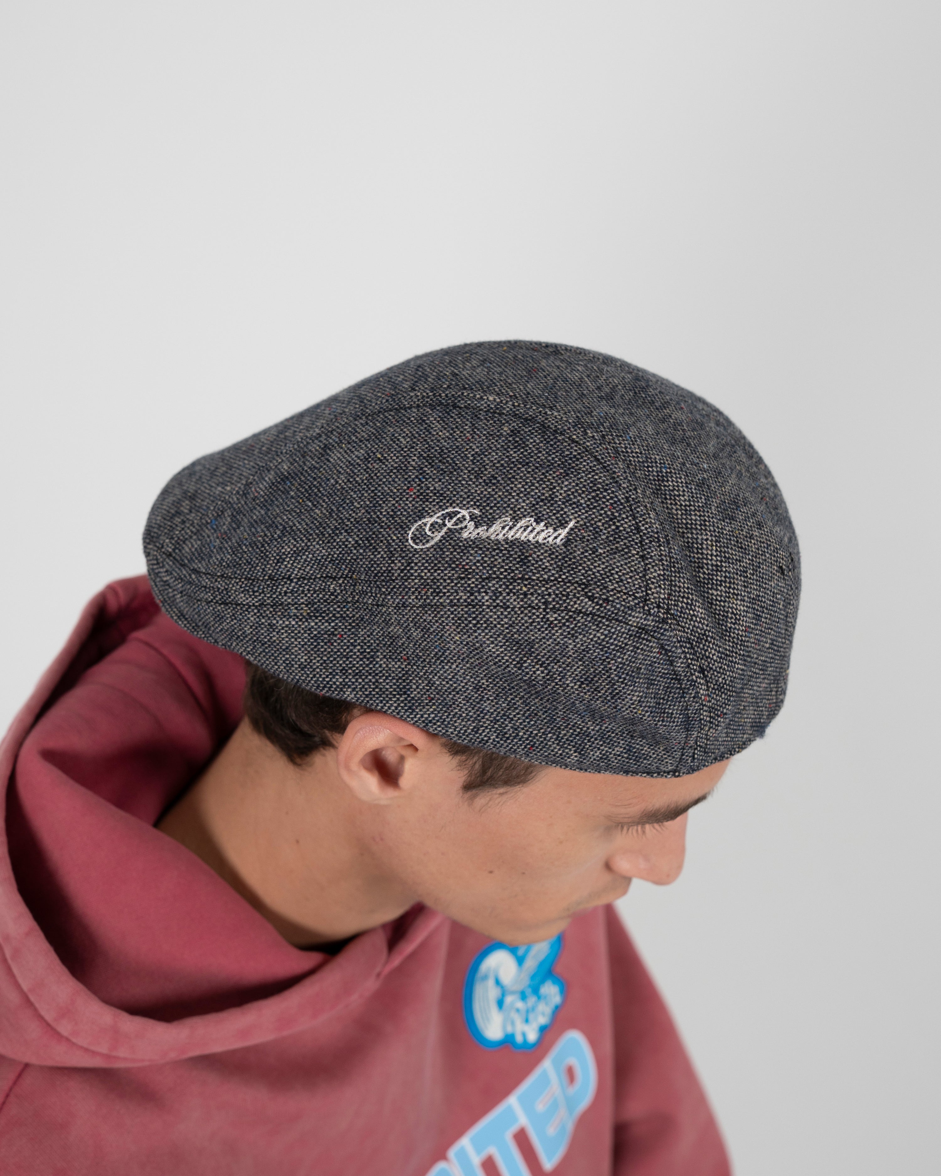 Grid Flat Cap Grey