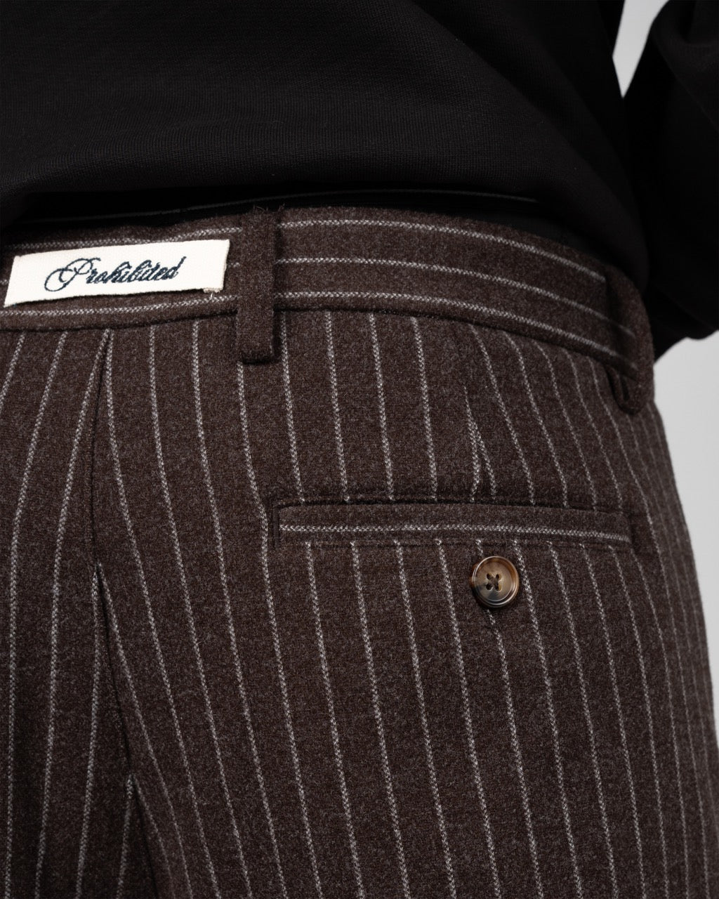 Revival Pinstripe Pleated Pants | Brown