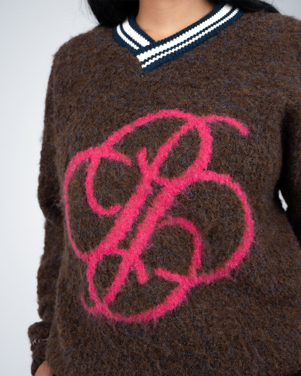 Fuzzy Knit Sweater | Mud Brown