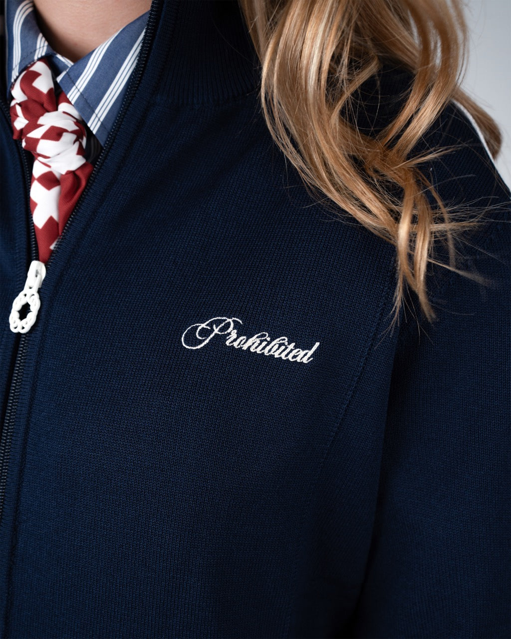Varsity Knitted Trackjacket | Navy
