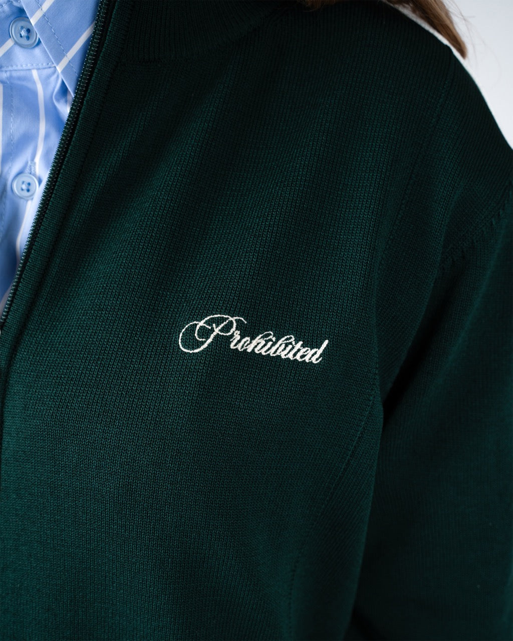 Varsity Knitted Trackjacket | Dark Green