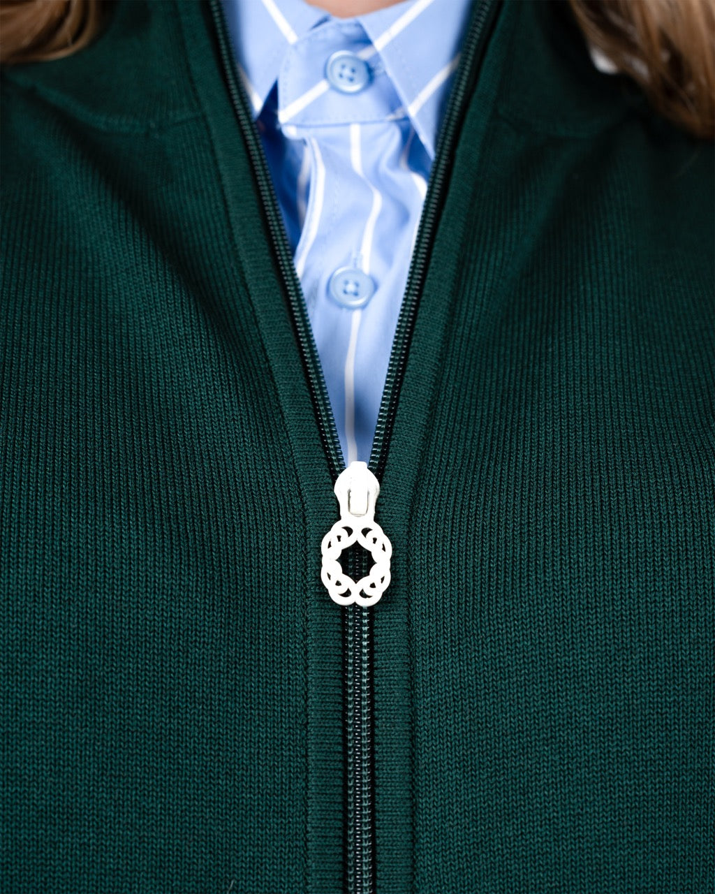 Varsity Knitted Trackjacket | Dark Green