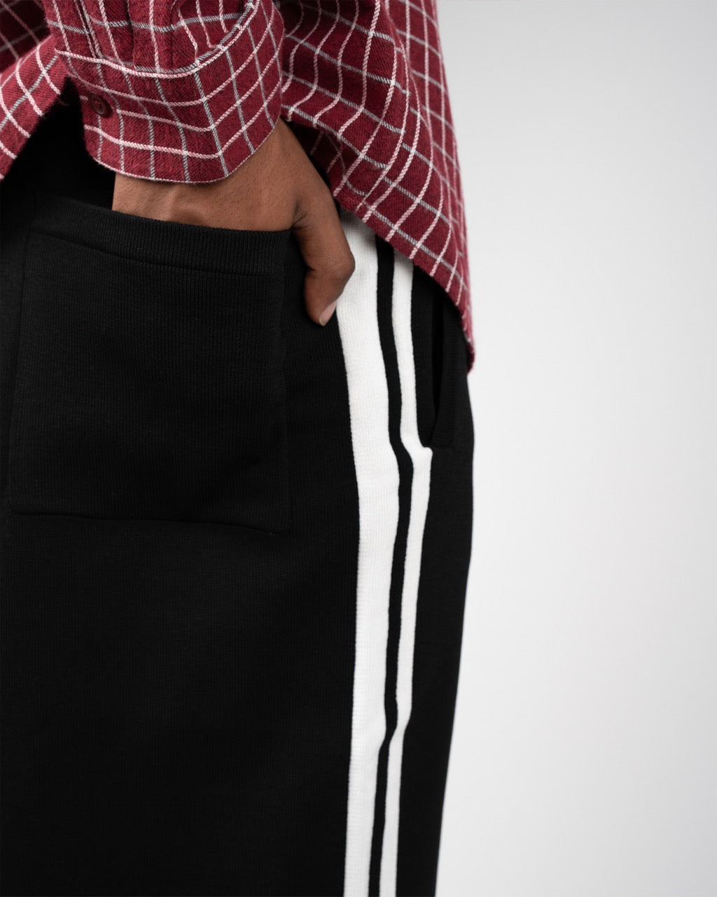 Varsity Knitted Trackpants | Black