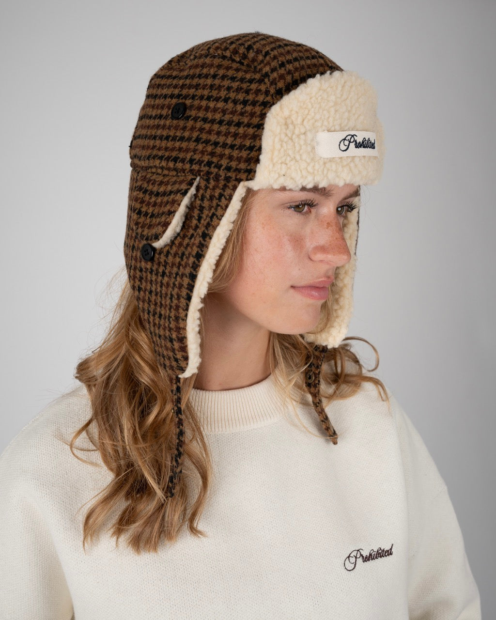 Checkered Aviator Hat | Checkered Brown