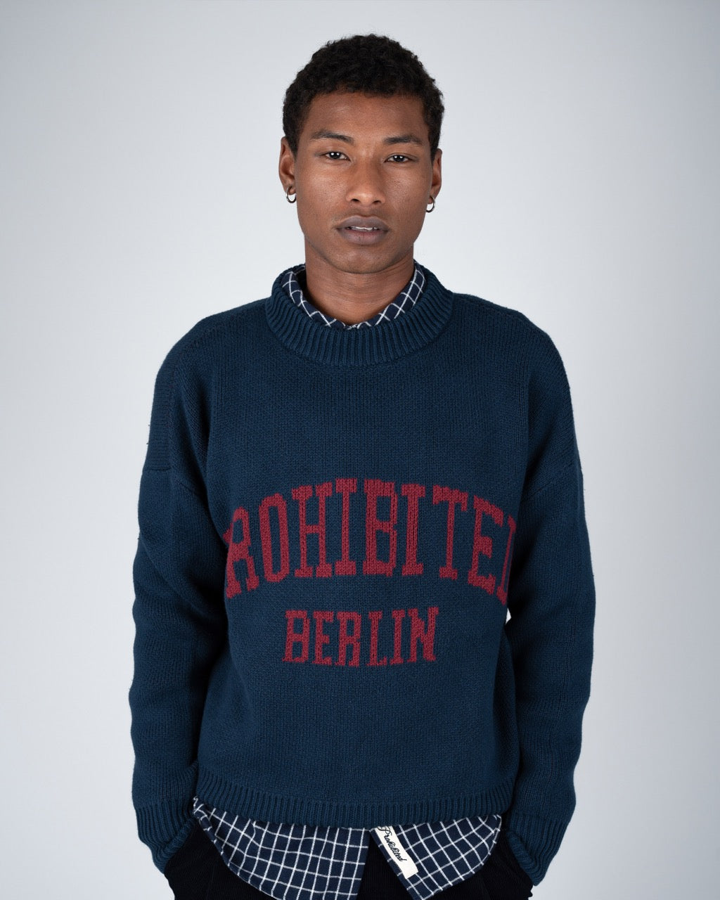 Varsity Knit Sweater | Dark Blue