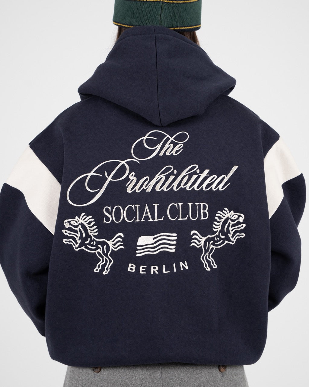 Club Member Contrast Zip-Hoodie | Navy
