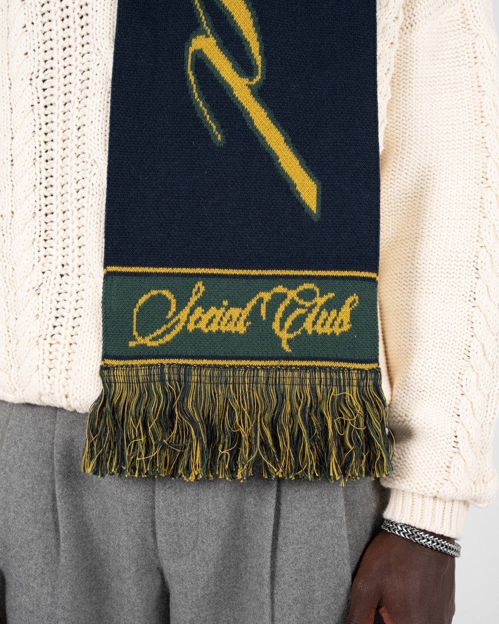 Clubhouse Jacquard Scarf | Navy