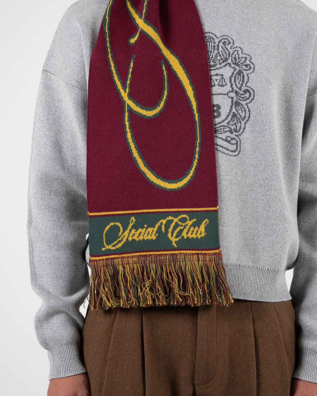 Clubhouse Jacquard Scarf | Bordeaux