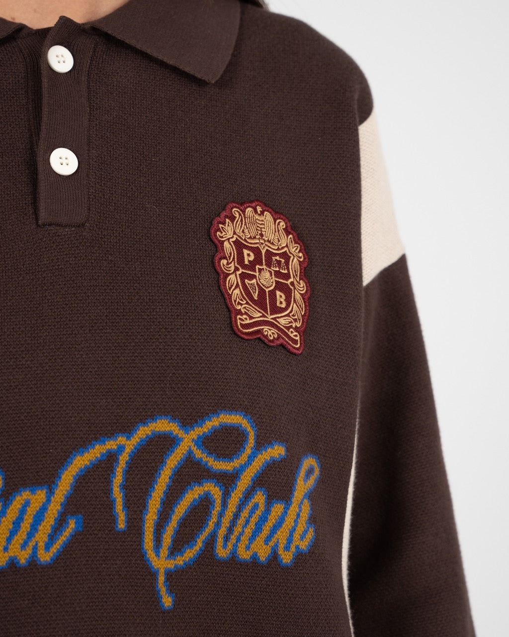 Contrast Clubhouse Knit | Brown