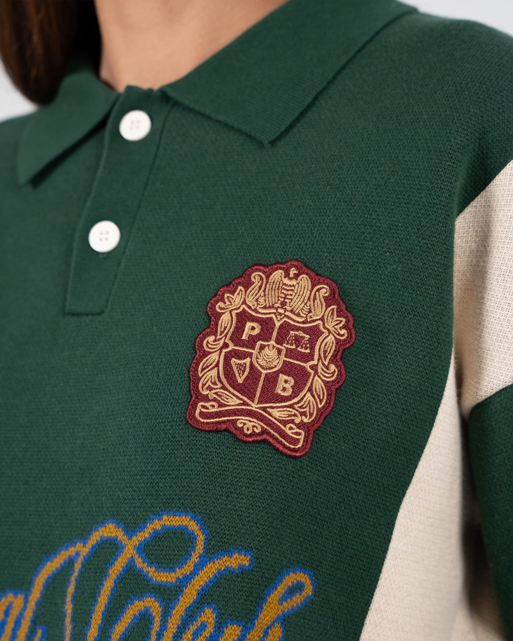 Contrast Clubhouse Knit | Dark Green