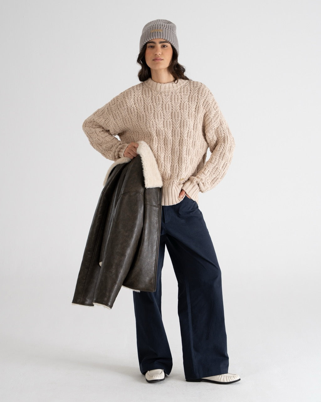 Cottage Knit Sweater | Beige