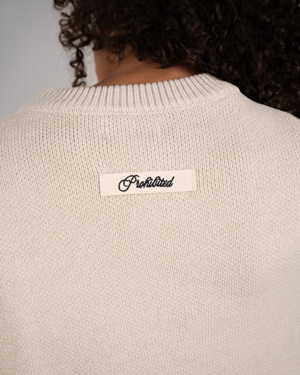 Throwback Double P Knit Sweater | Cream