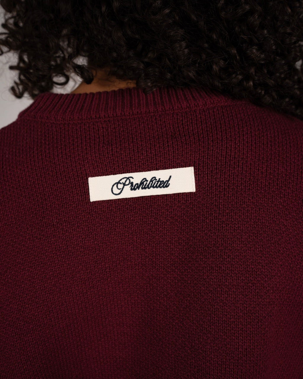 Throwback Double P Knit Sweater | Bordeaux