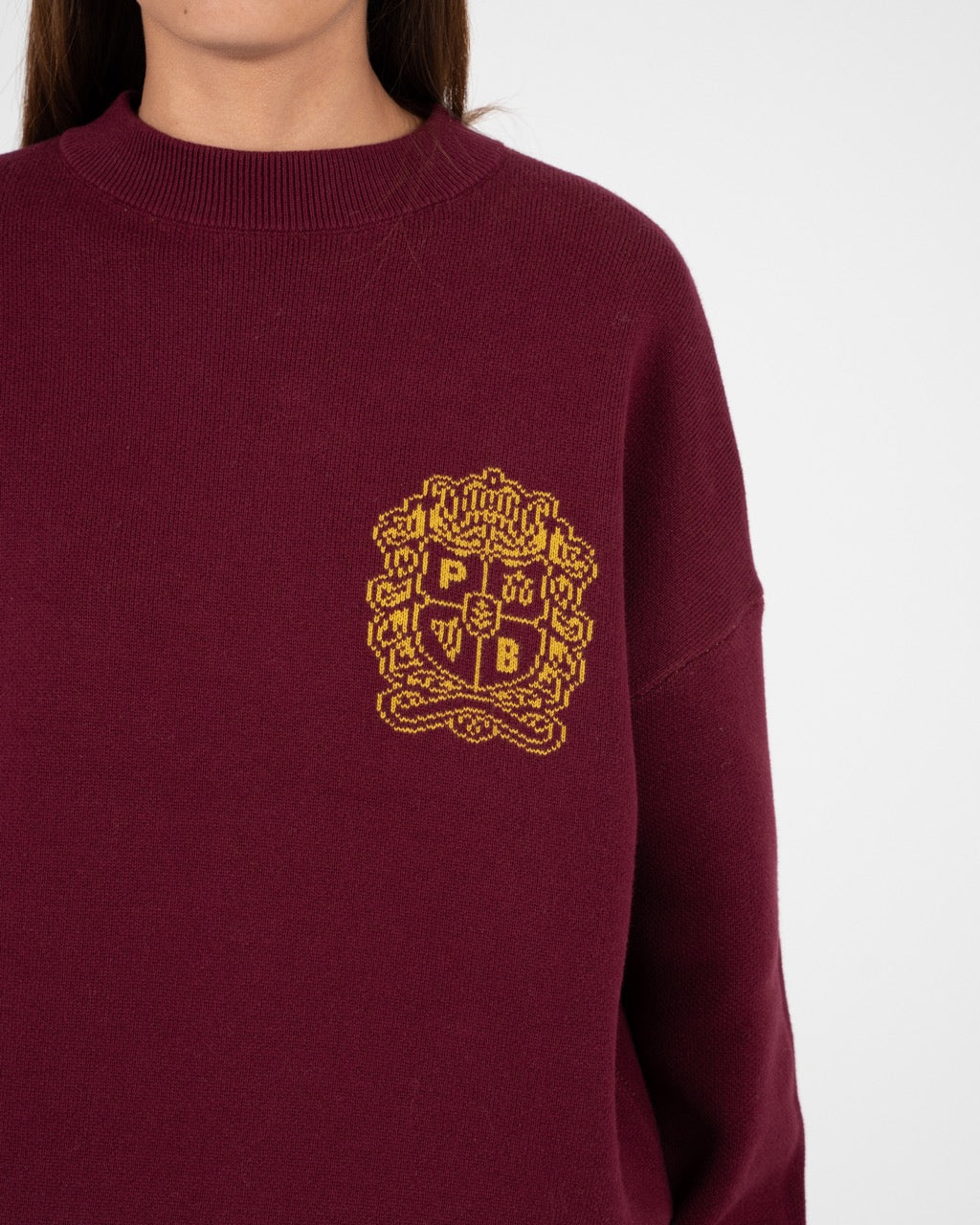 Emblem Knit Sweater | Bordeaux