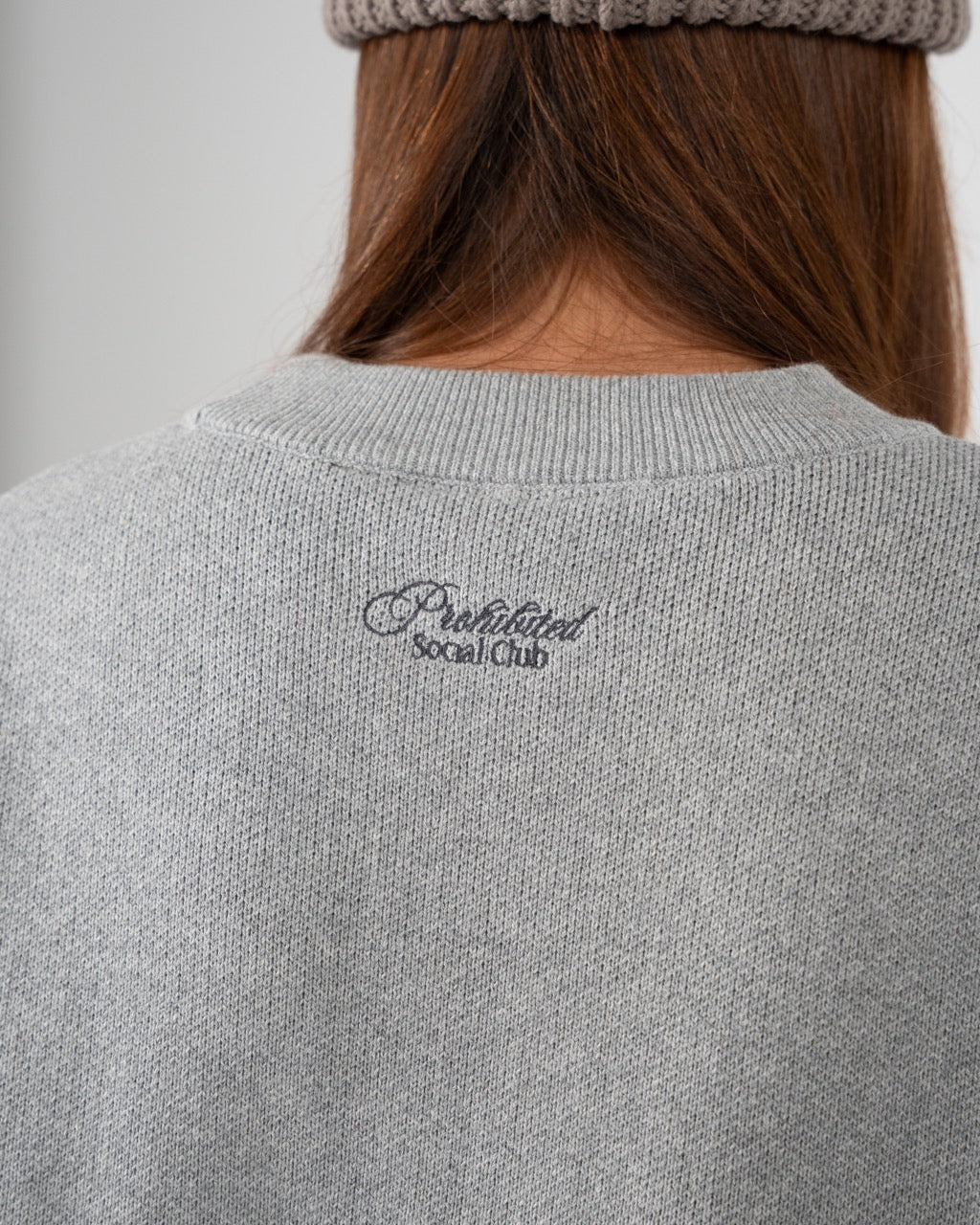 Emblem Knit Sweater | Grey