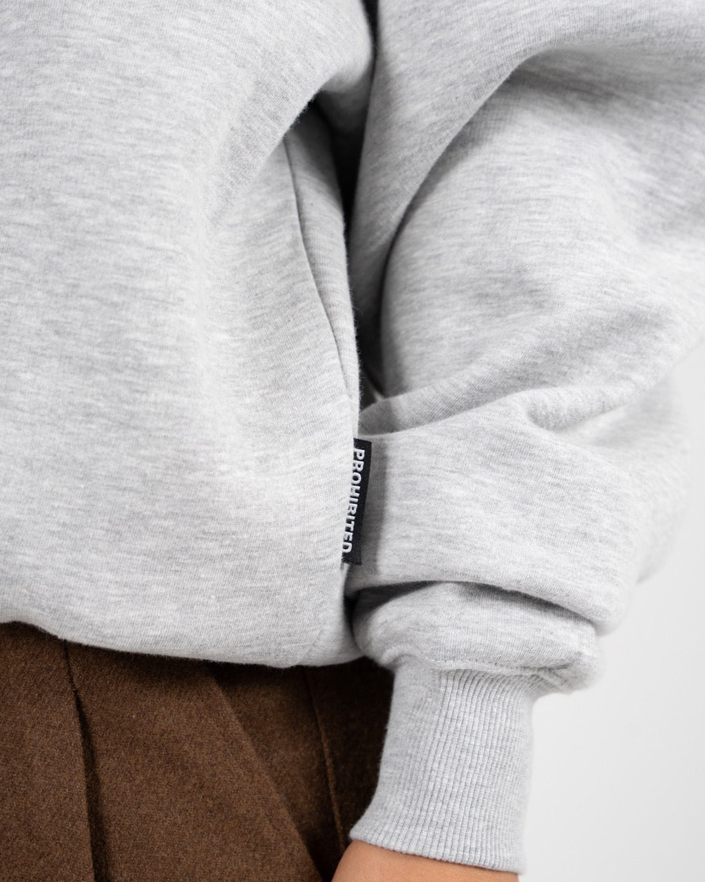 Emblem Patch Hoodie | Grey Melange