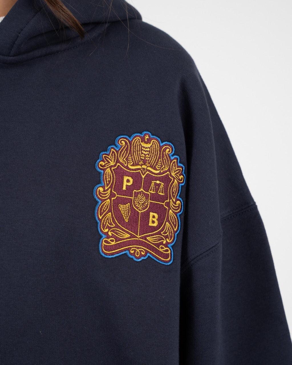 Emblem Patch Zip-Hoodie | Navy