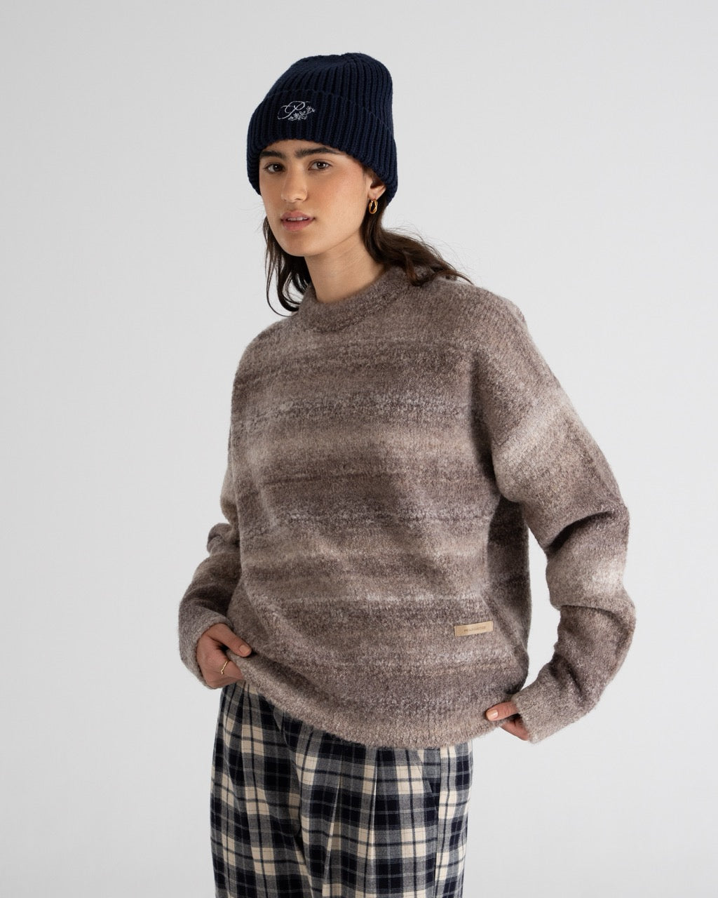 Gradient Knit Sweater | Grey