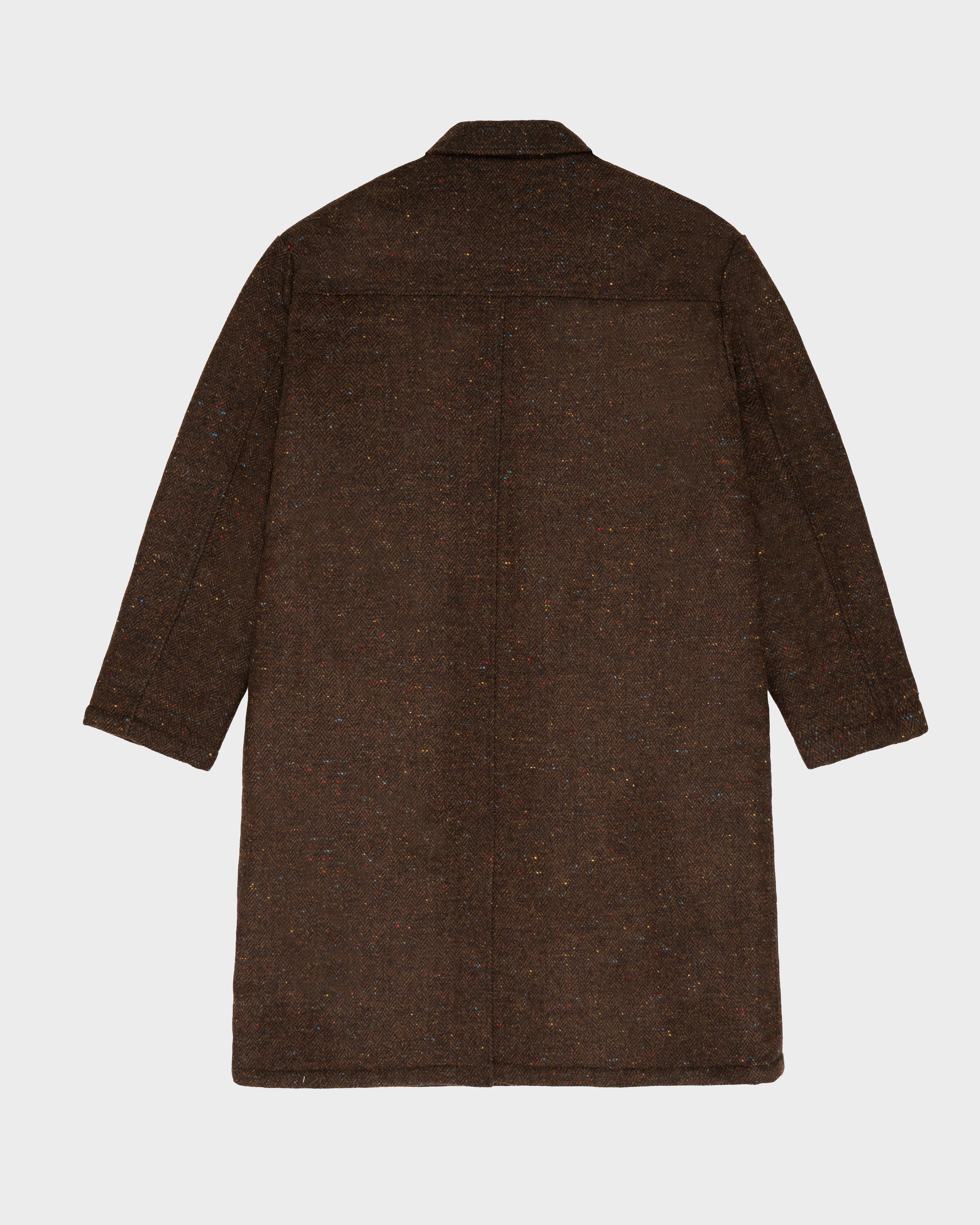 Herringbone Wool Coat Brown