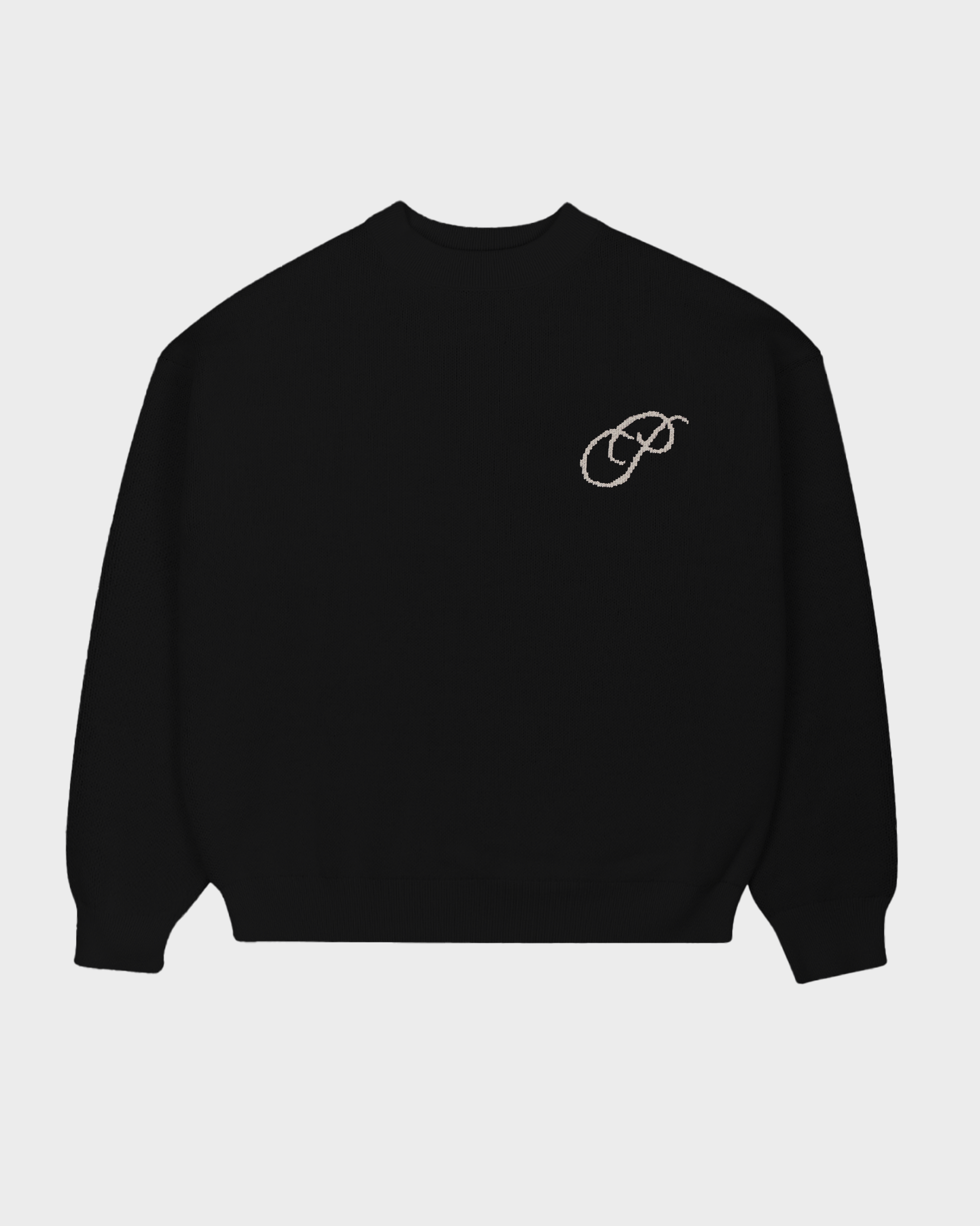 Initial Knit Sweater Black