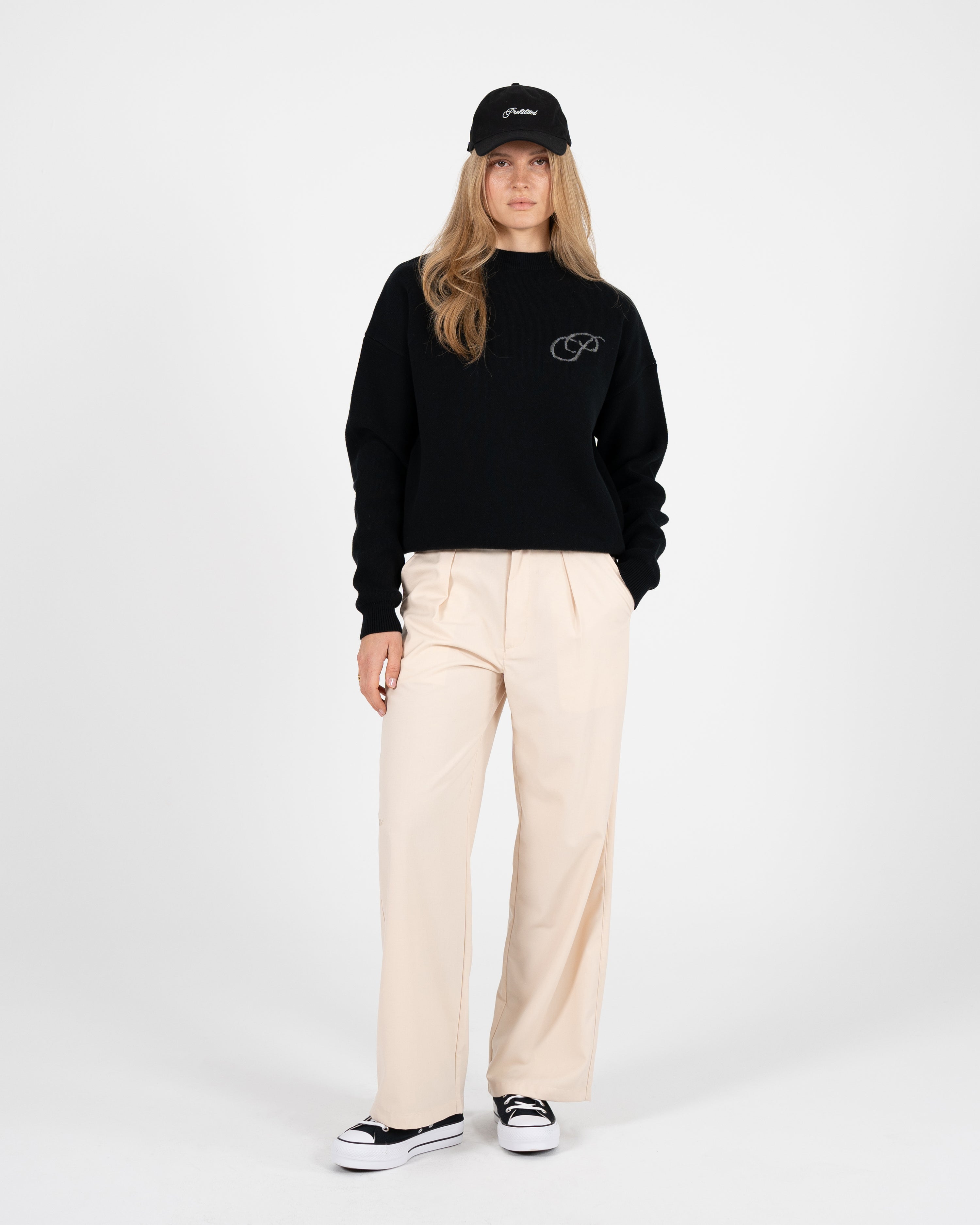 Initial Knit Sweater Black