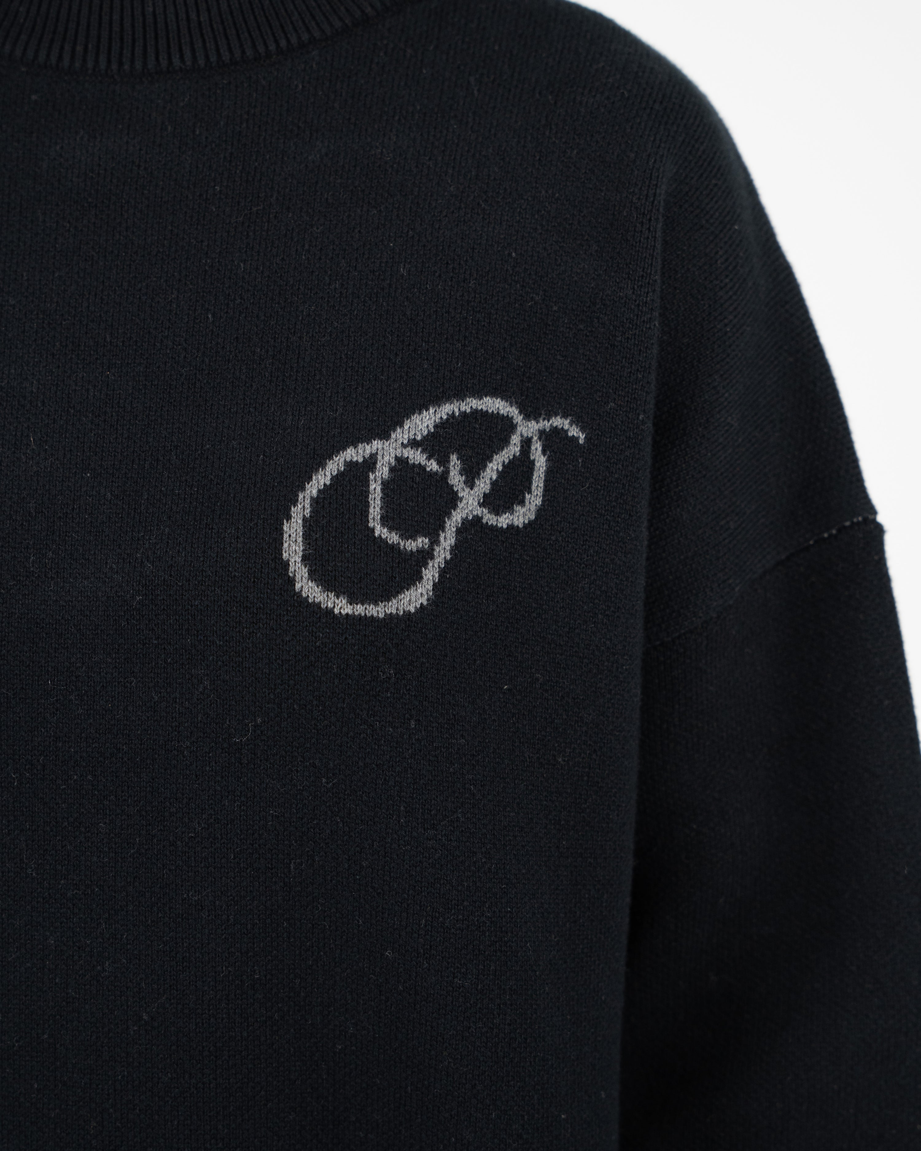 Initial Knit Sweater Black