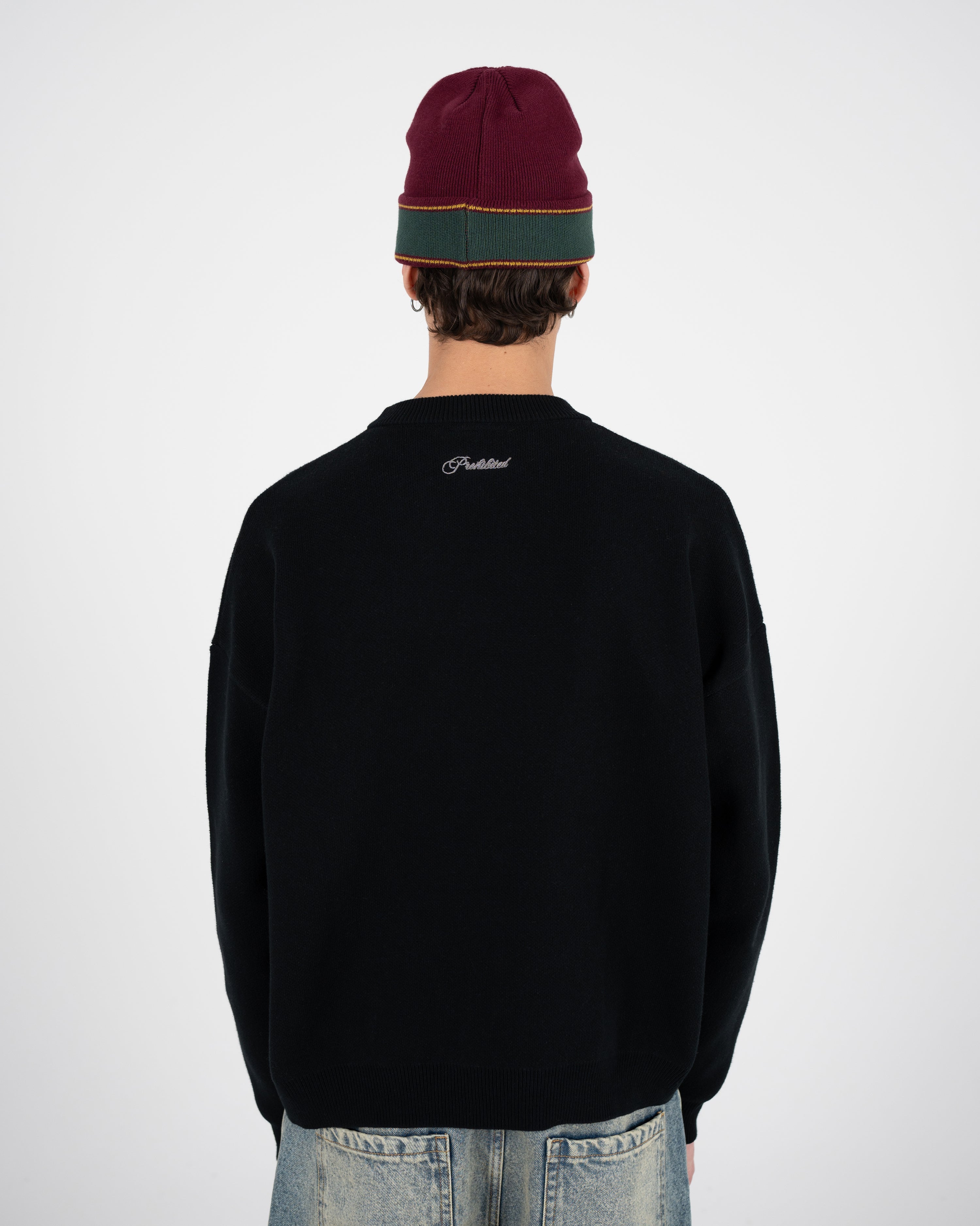 Initial Knit Sweater Black