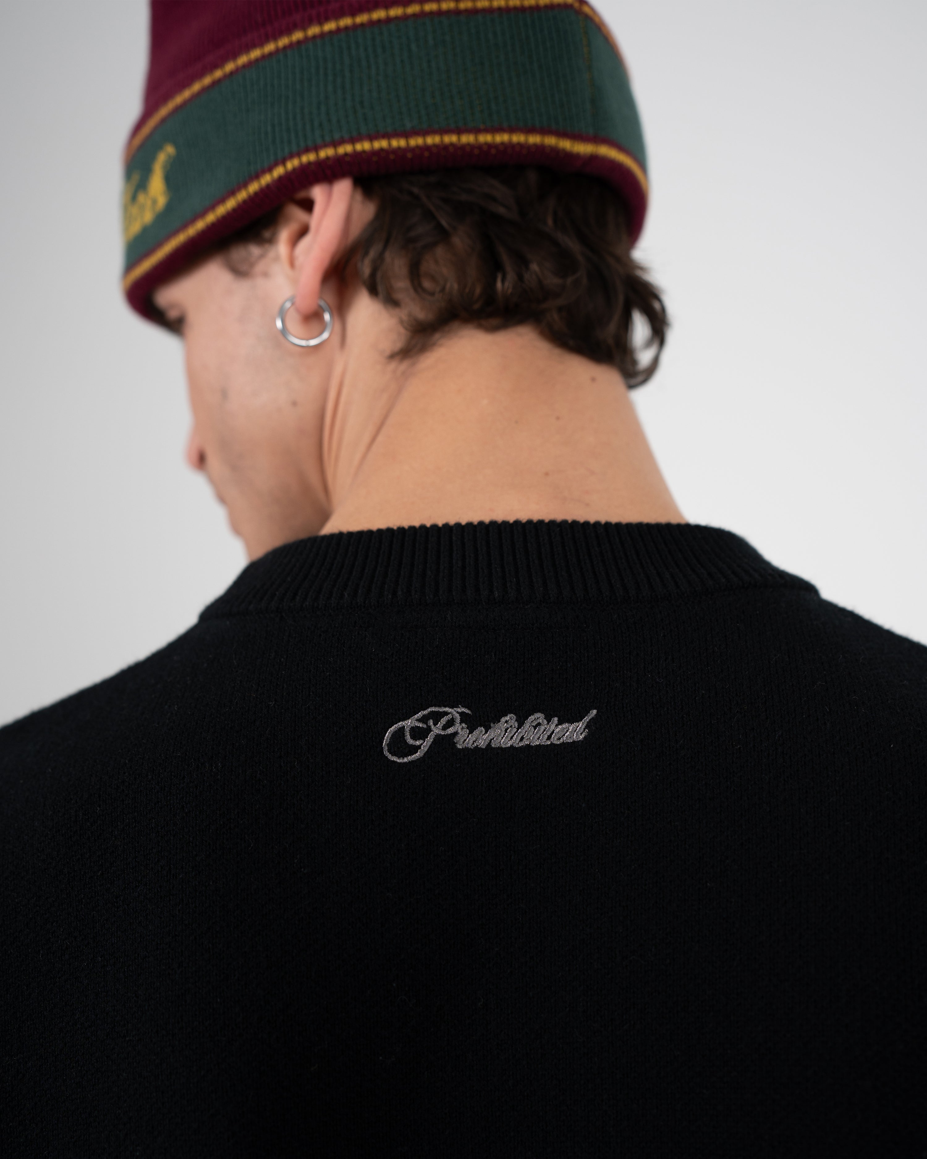 Initial Knit Sweater Black