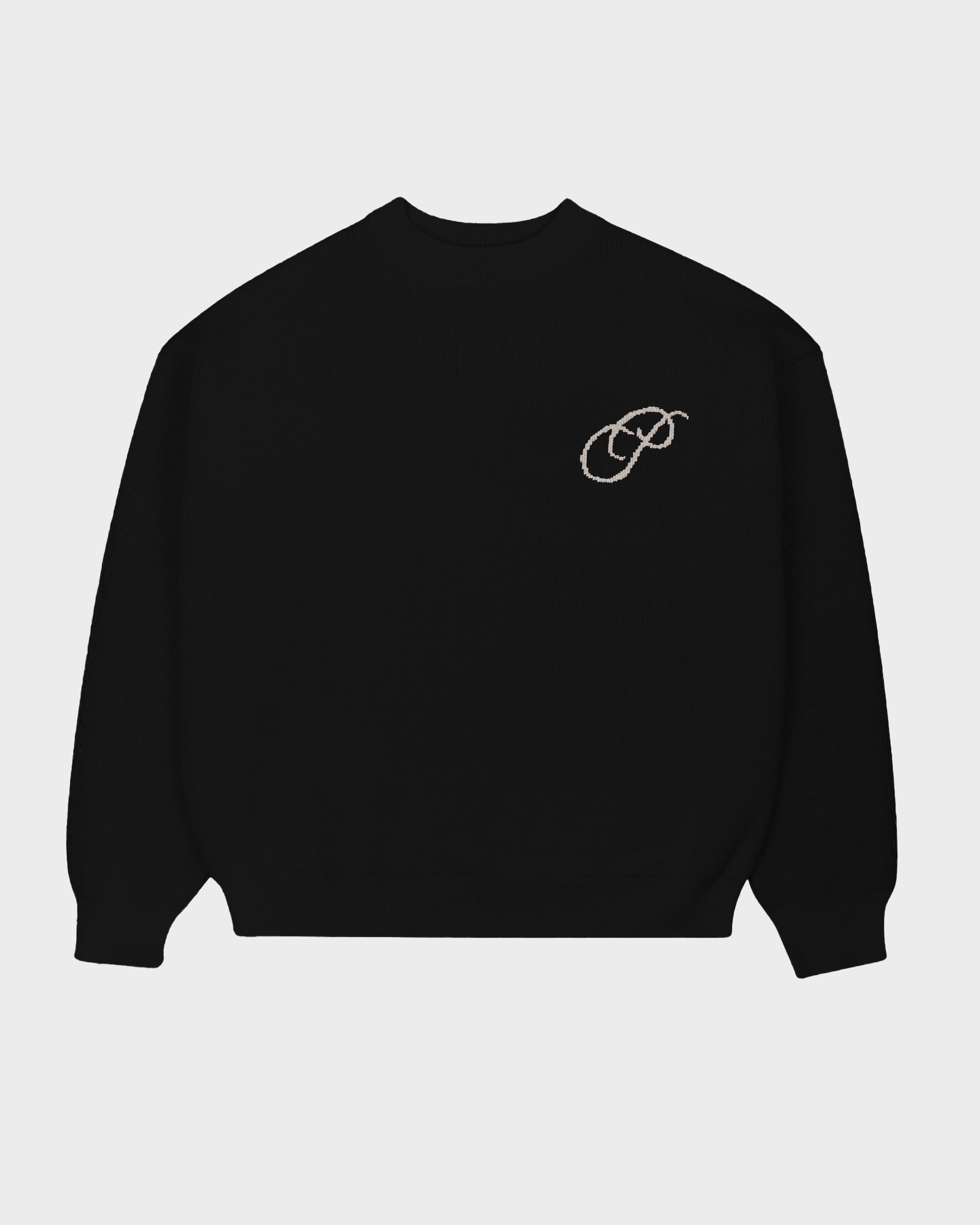 Initial Knit Sweater Black