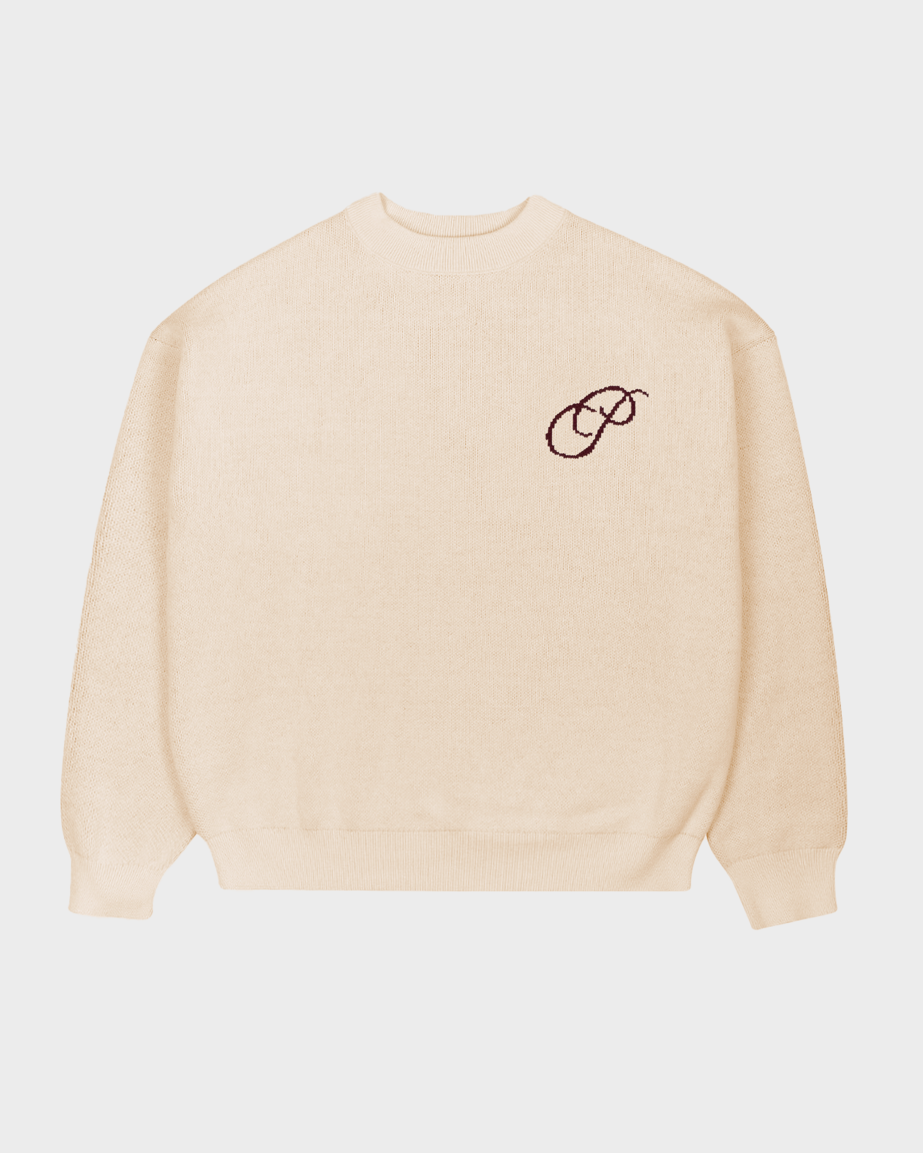Initial Knit Sweater Cream