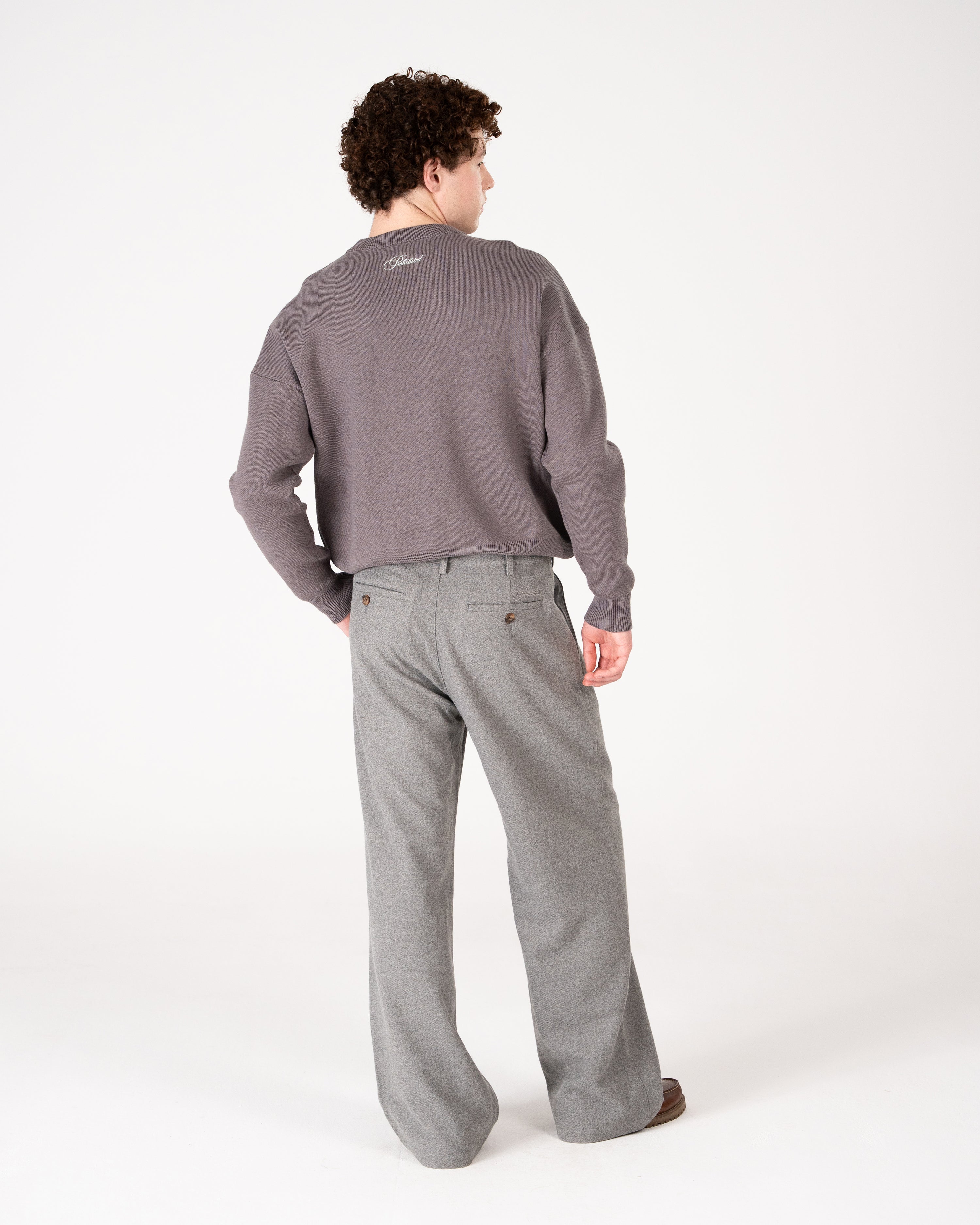 Initial Knit Sweater Grey