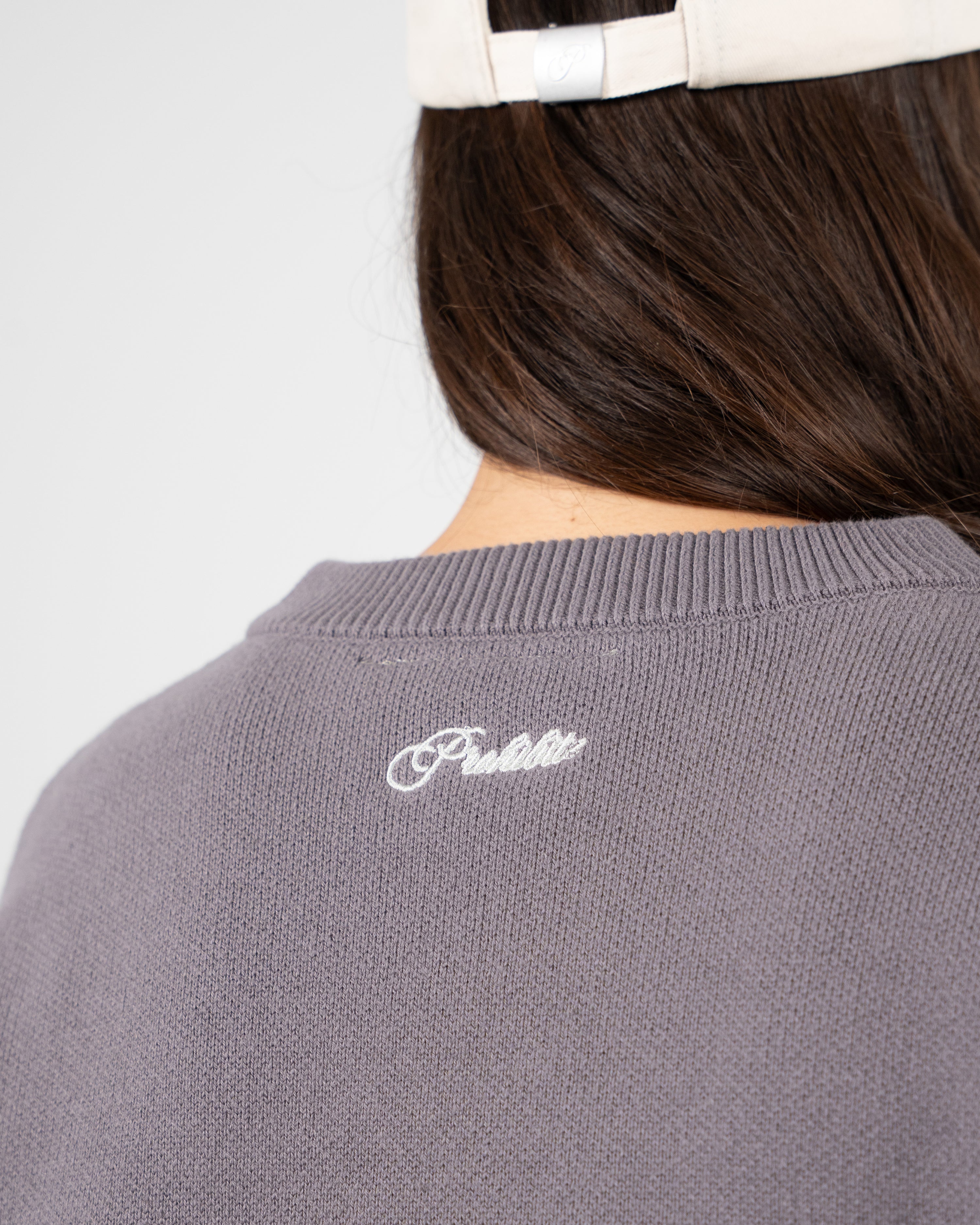 Initial Knit Sweater Grey