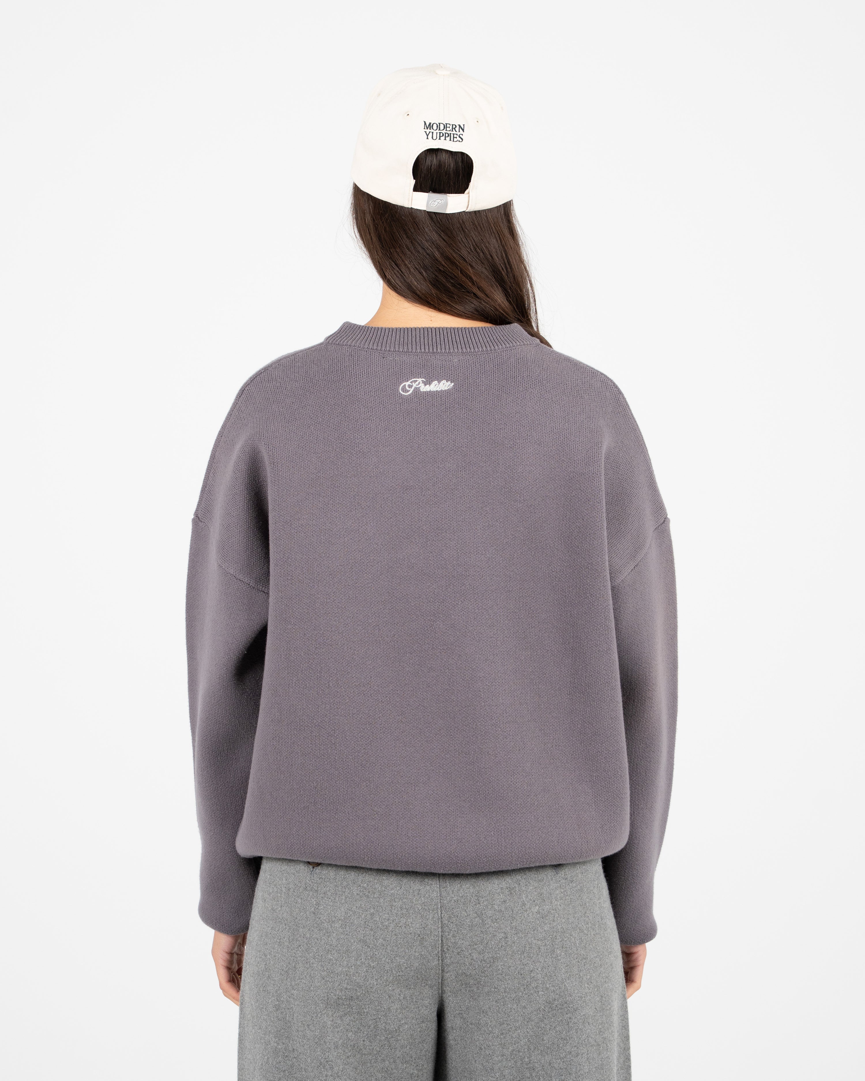 Initial Knit Sweater Grey