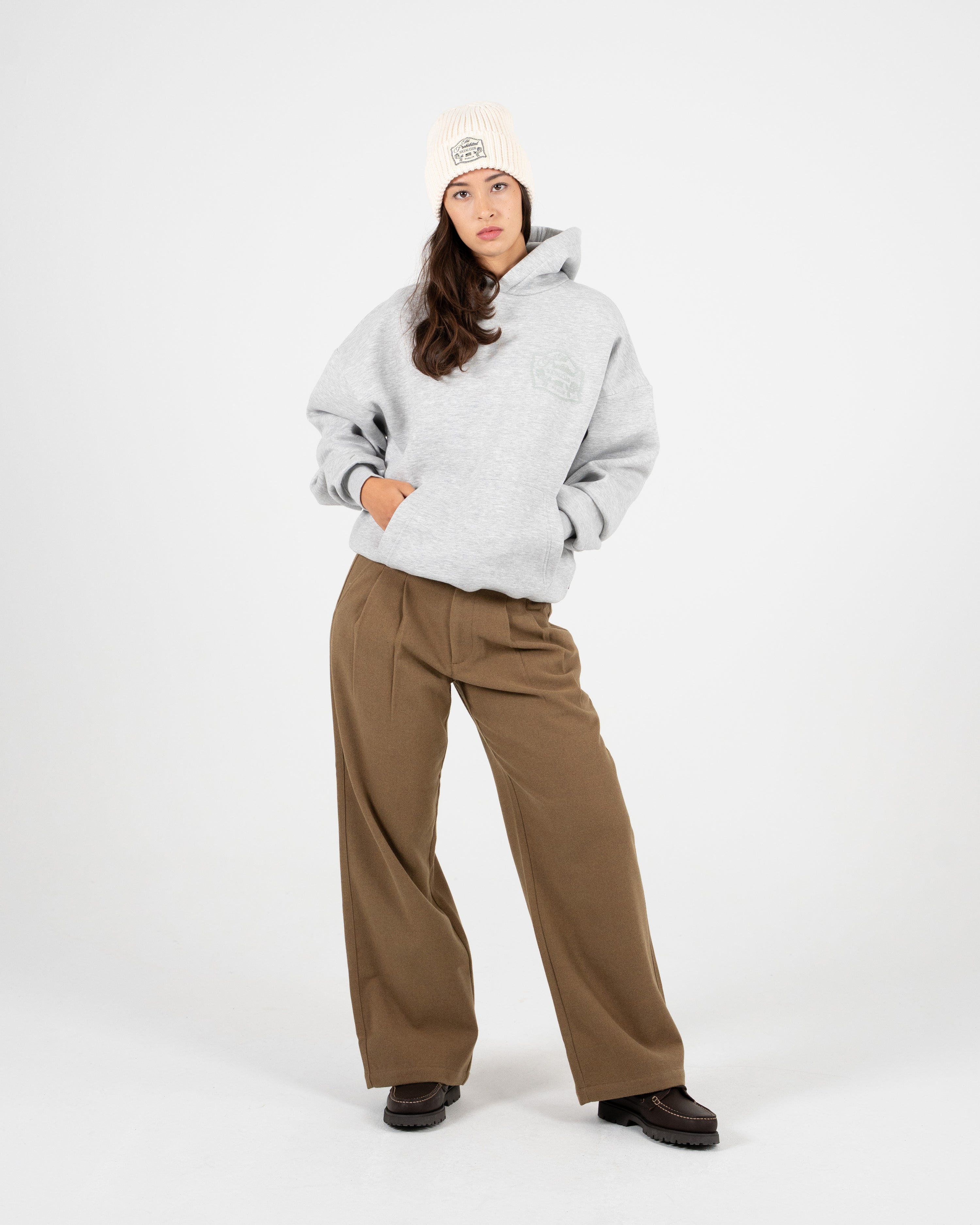 Lowkey Vintage Hoodie Grey Melange