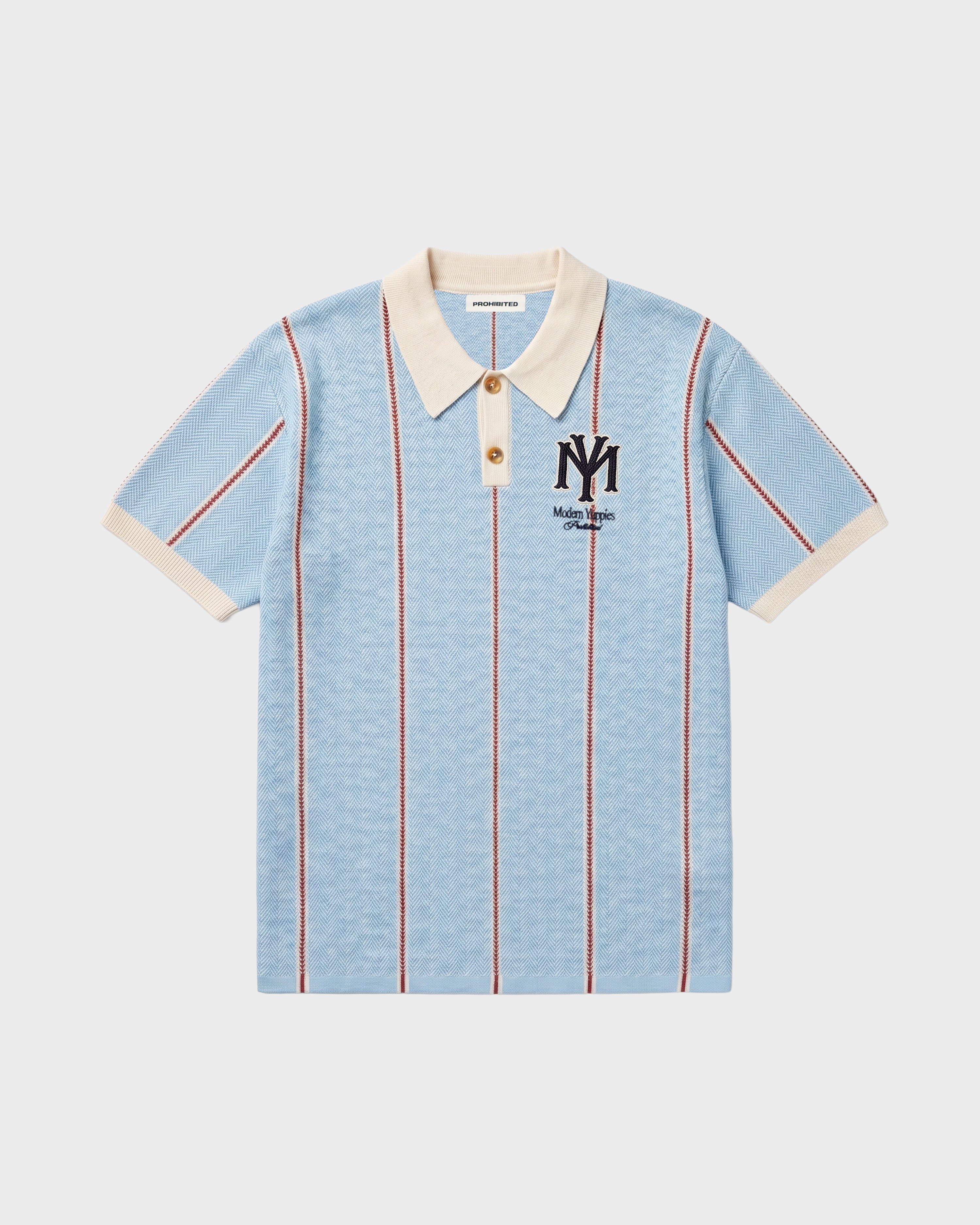 Off Season Knit Polo Blue