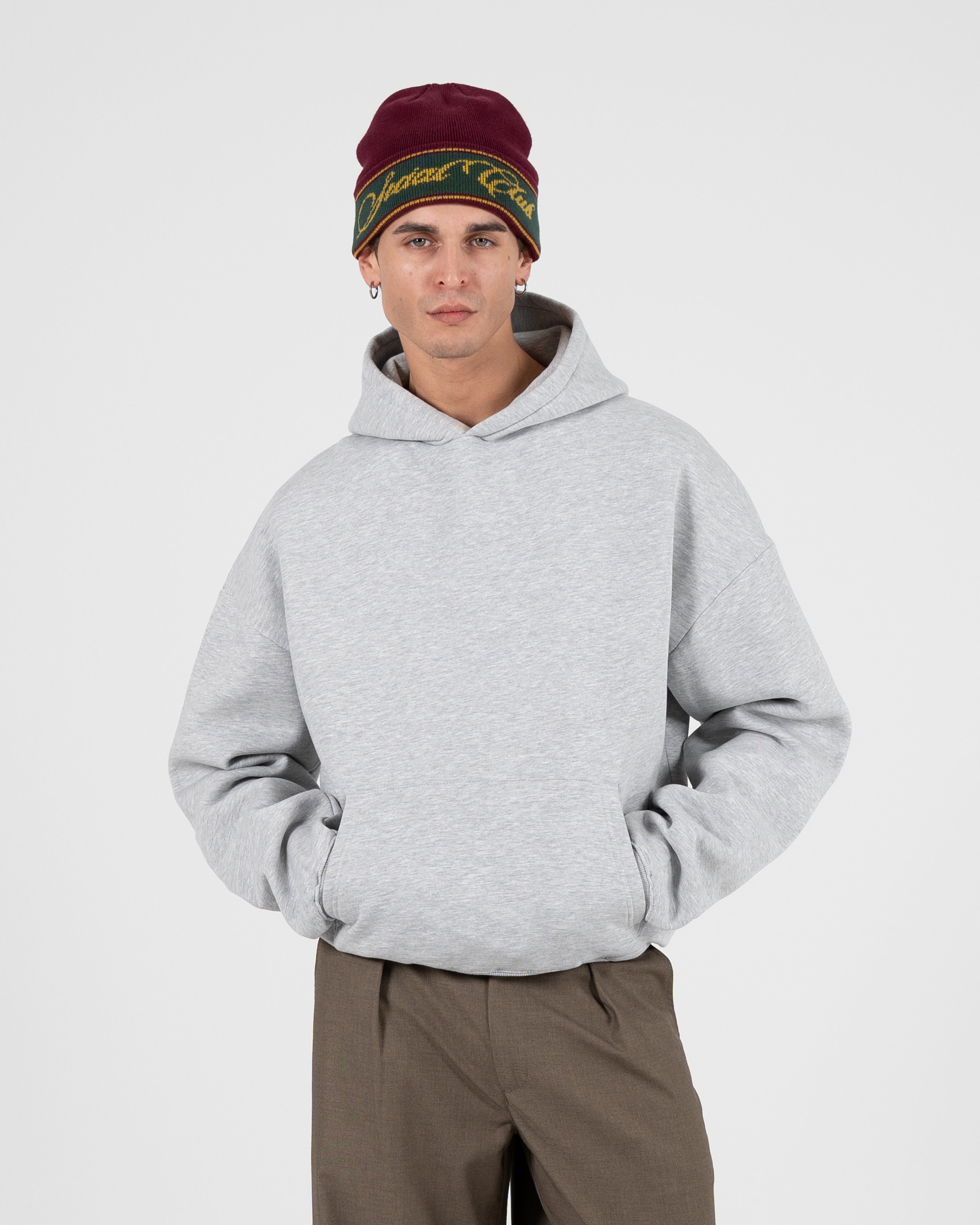 Oversized Hoodie Grey Melange – Prohibited