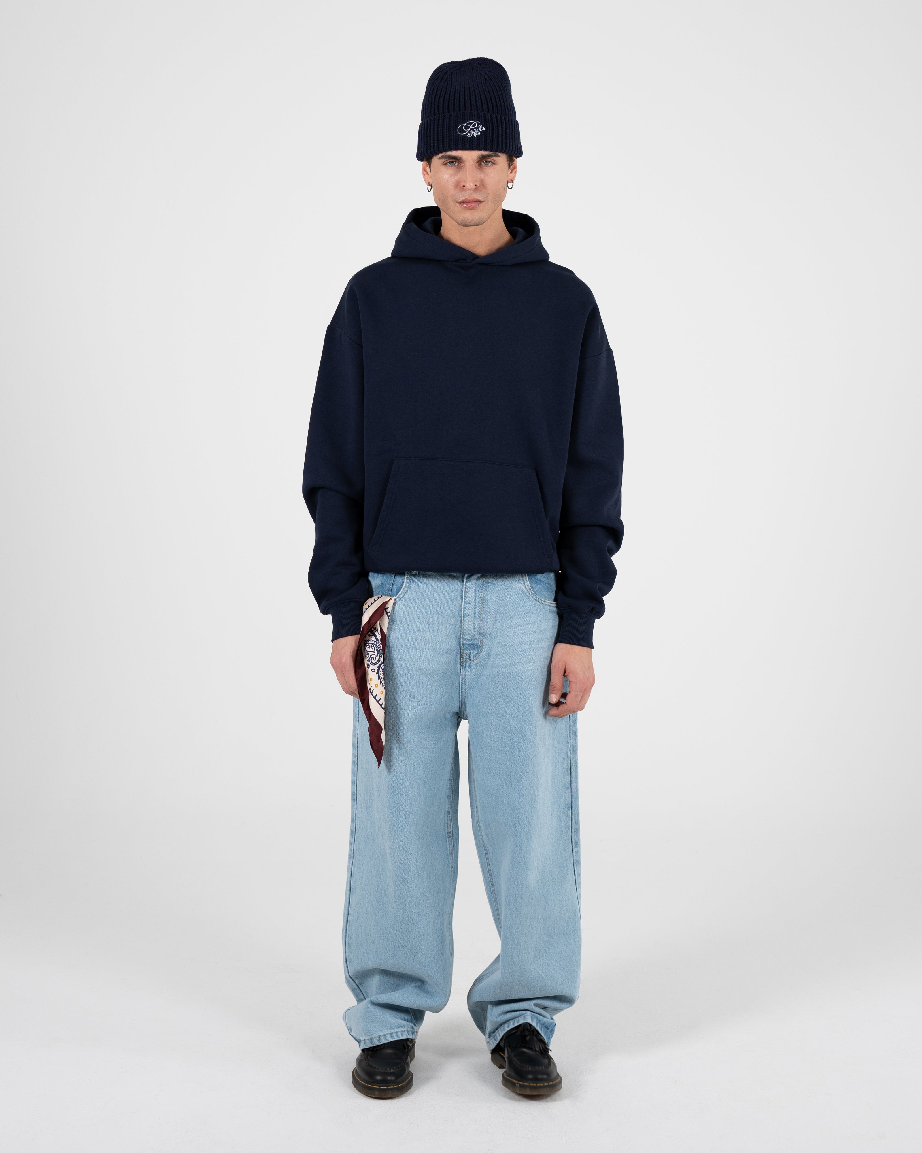 Oversized Hoodie Navy – Prohibited