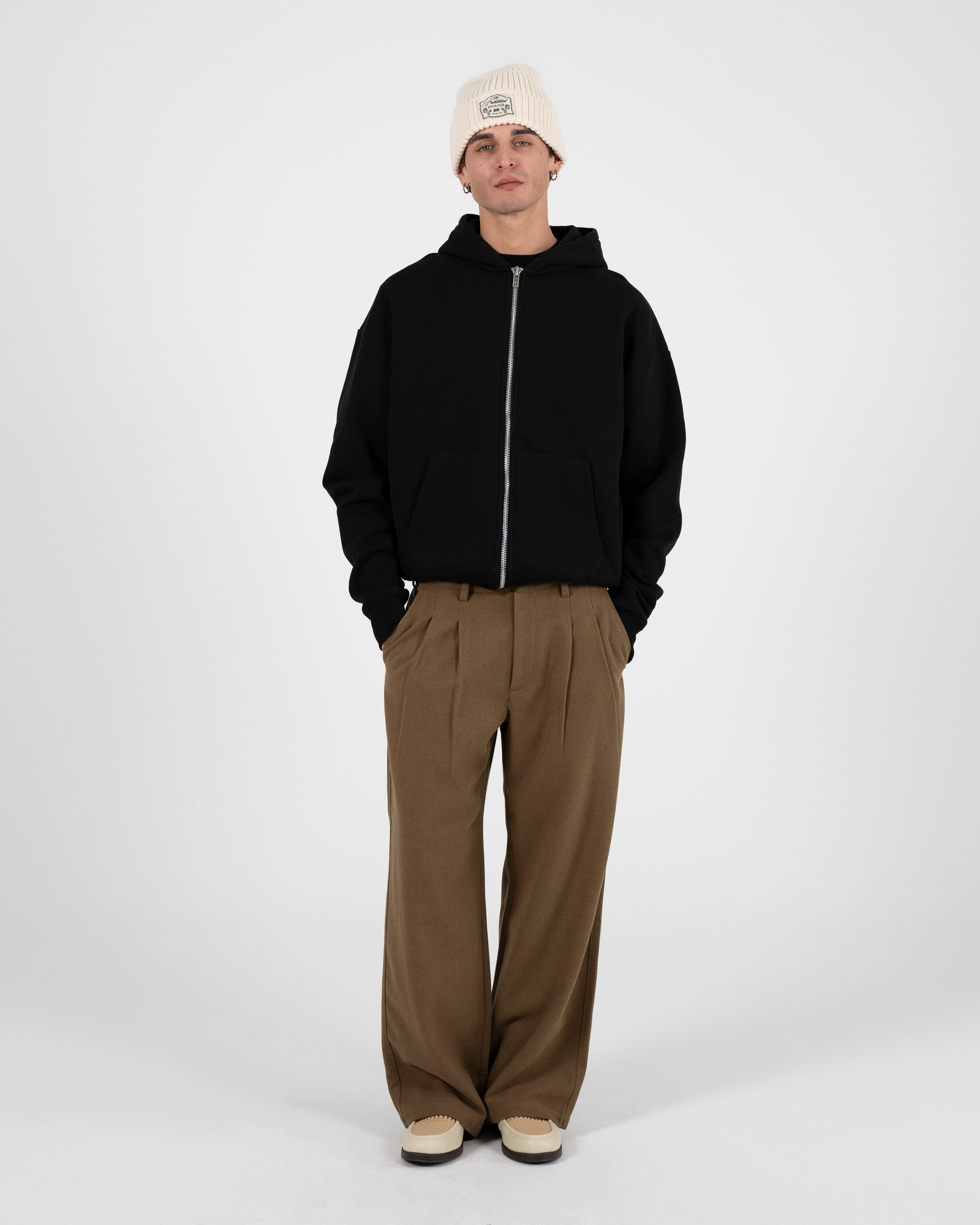 Oversized Zip-Hoodie Black