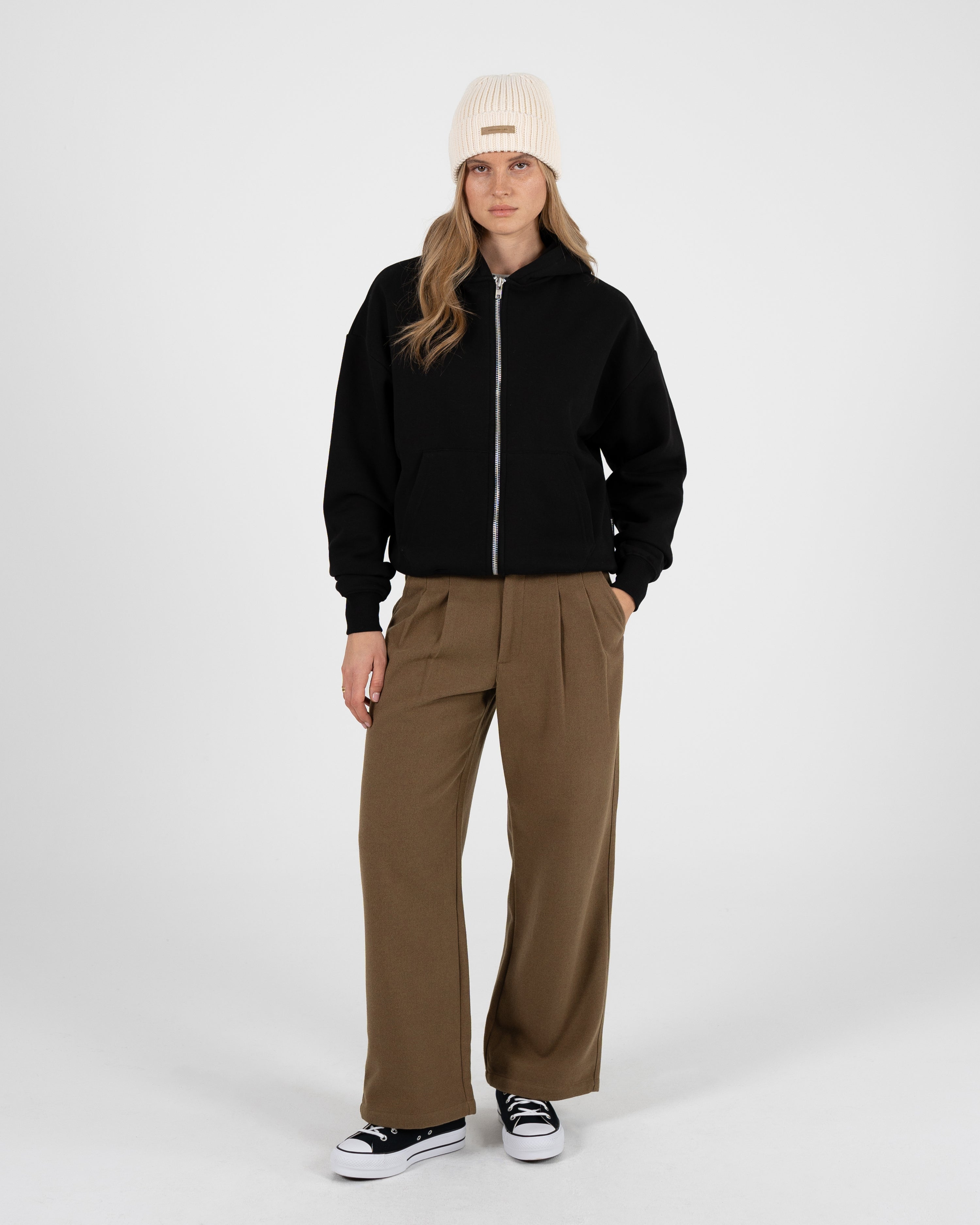 Oversized Zip-Hoodie Black