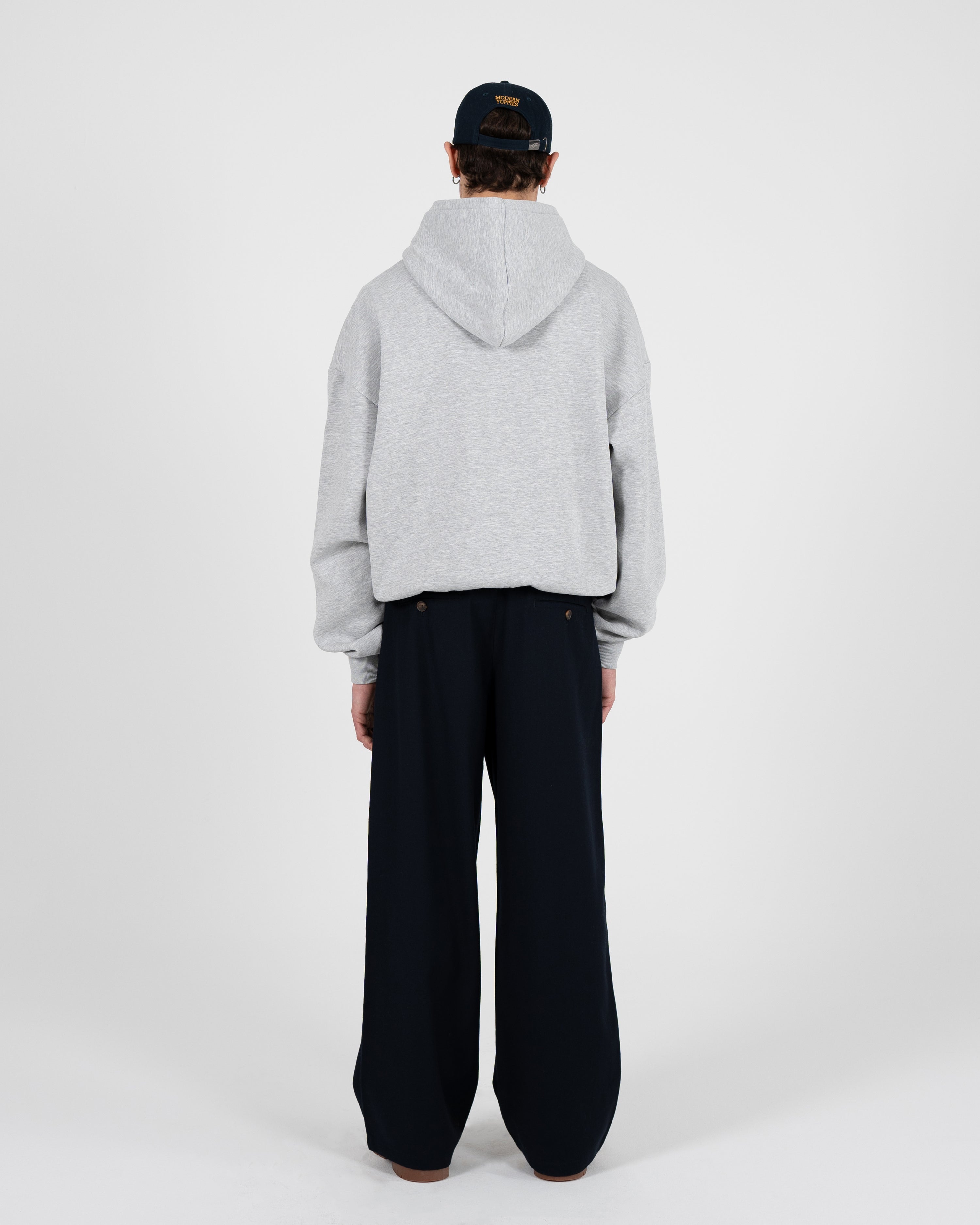 Oversized Zip-Hoodie Grey Melange