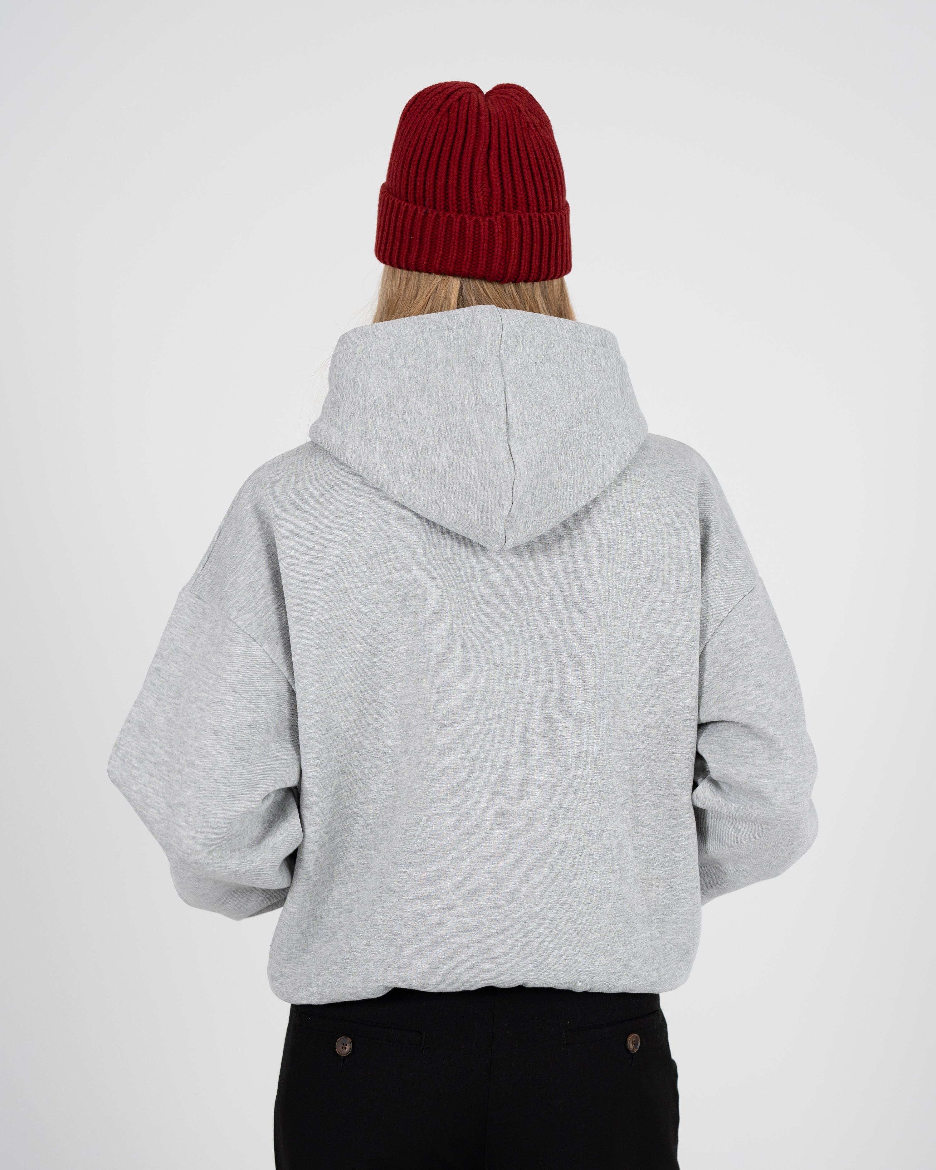Oversized Zip-Hoodie Grey Melange