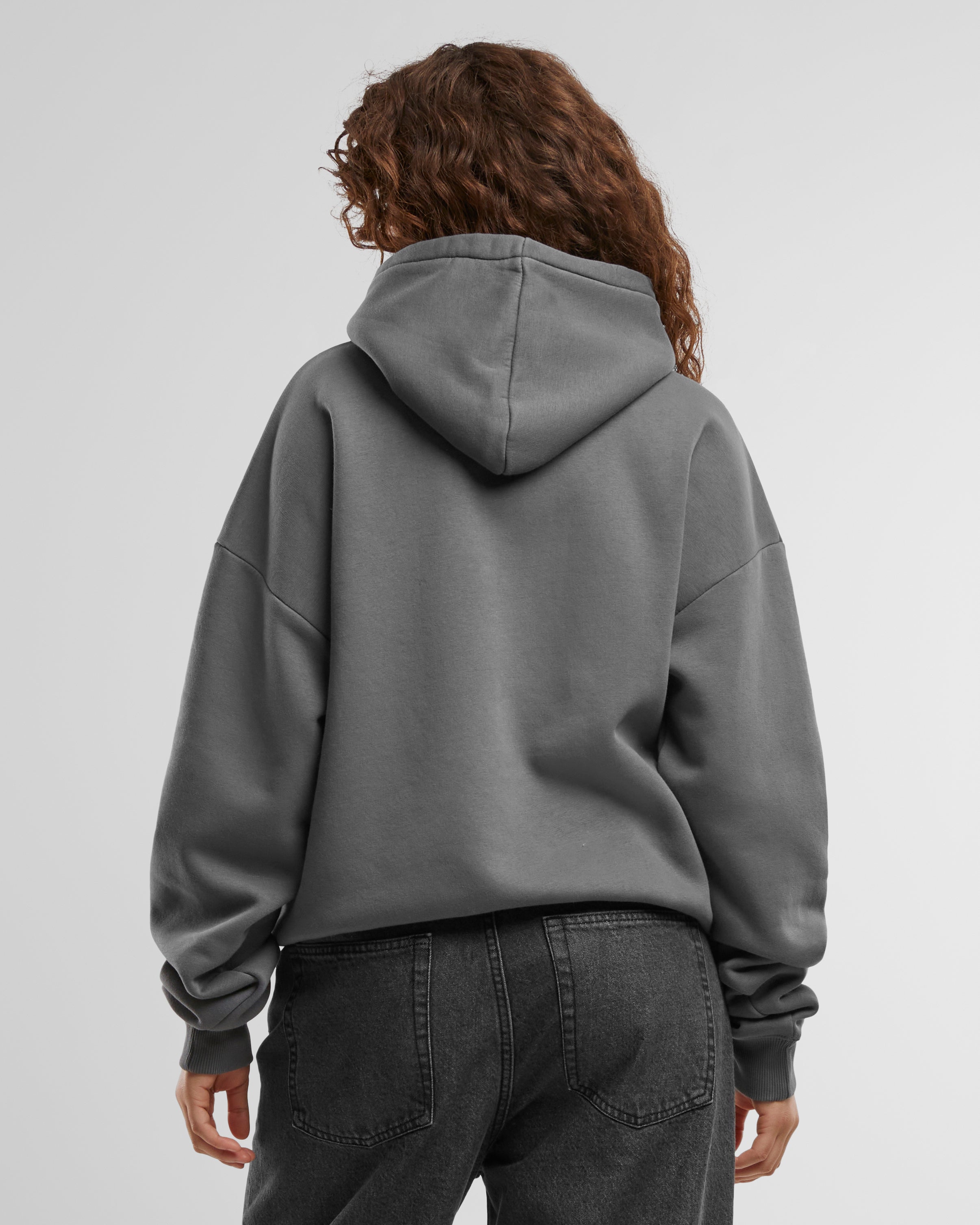 スウェット・トレーナー STONE  Oversized hoodie with raglan sleeves oversized logo embroidered hoodie in cotton in LIGHT HEATHER