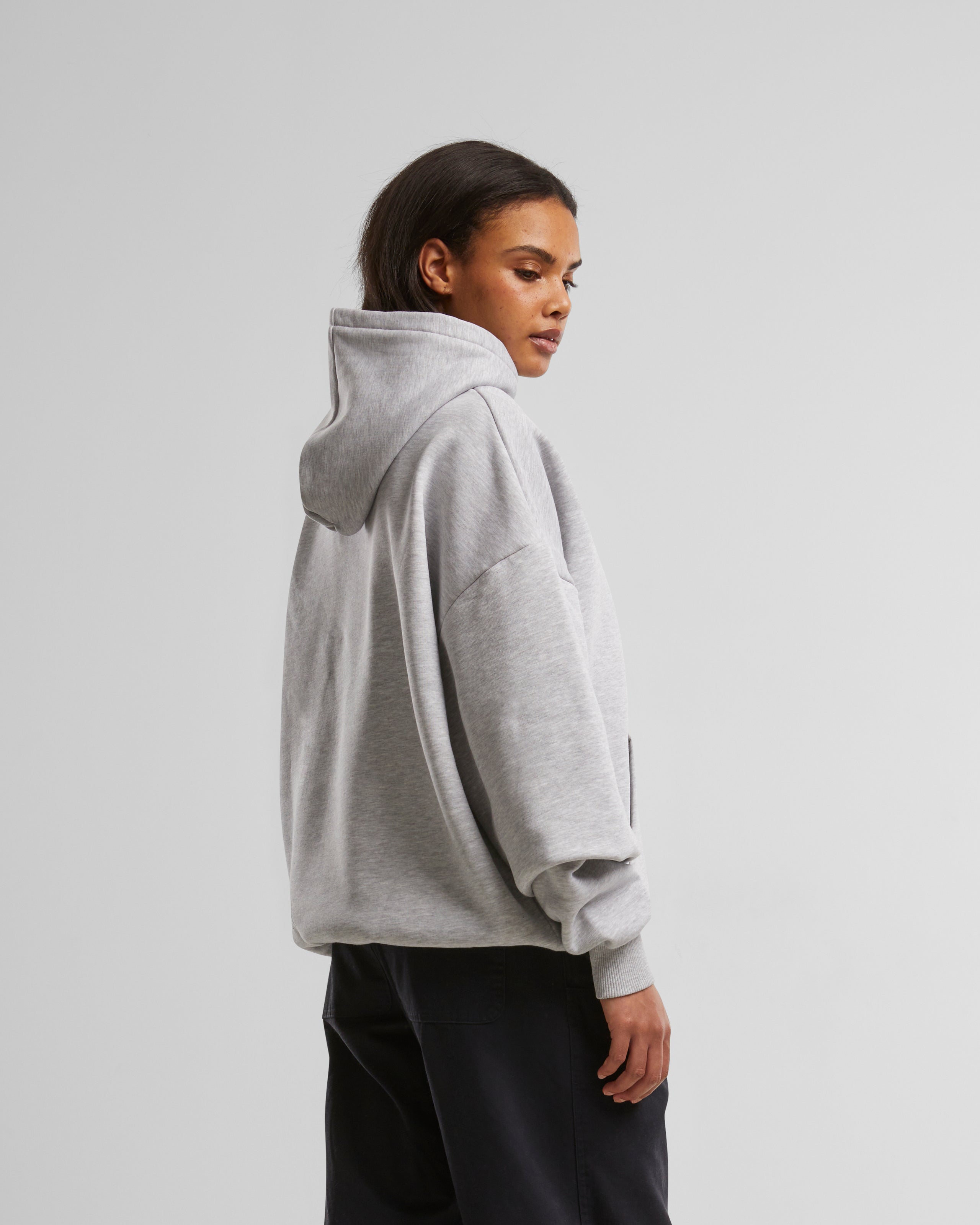 Vibe Too High Oversized Hoodie Grey Marle