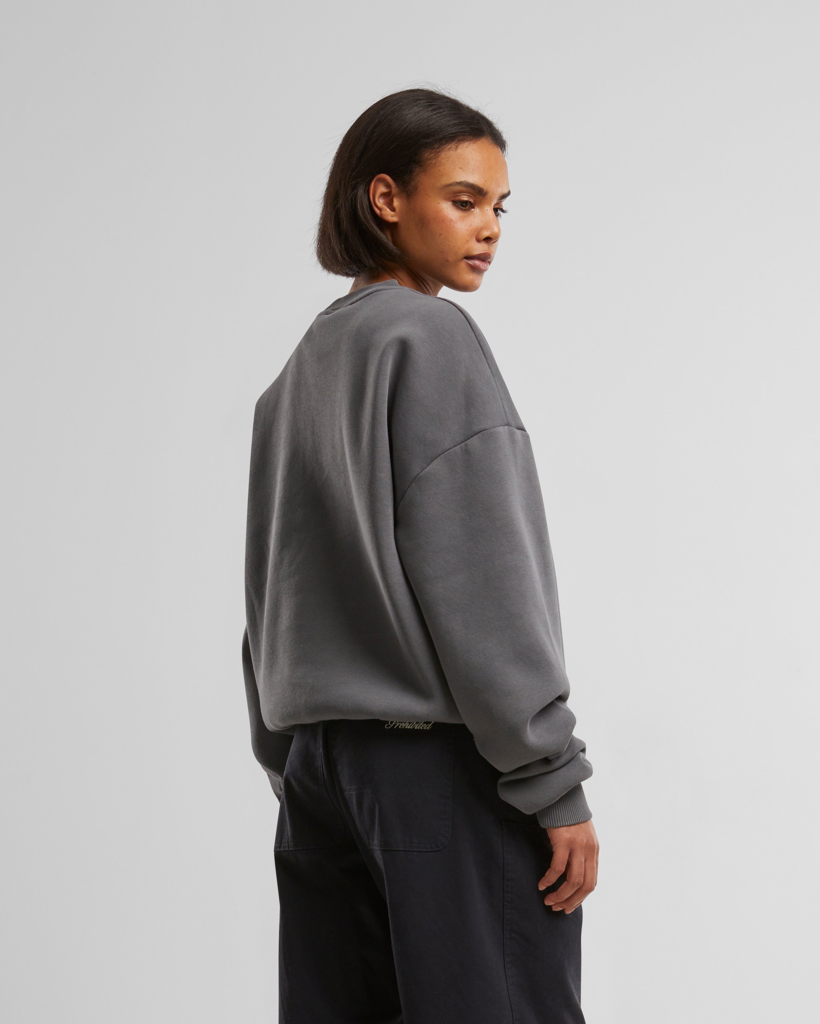 Oversized Crew Neck Grey (Stone Washed) – Prohibited