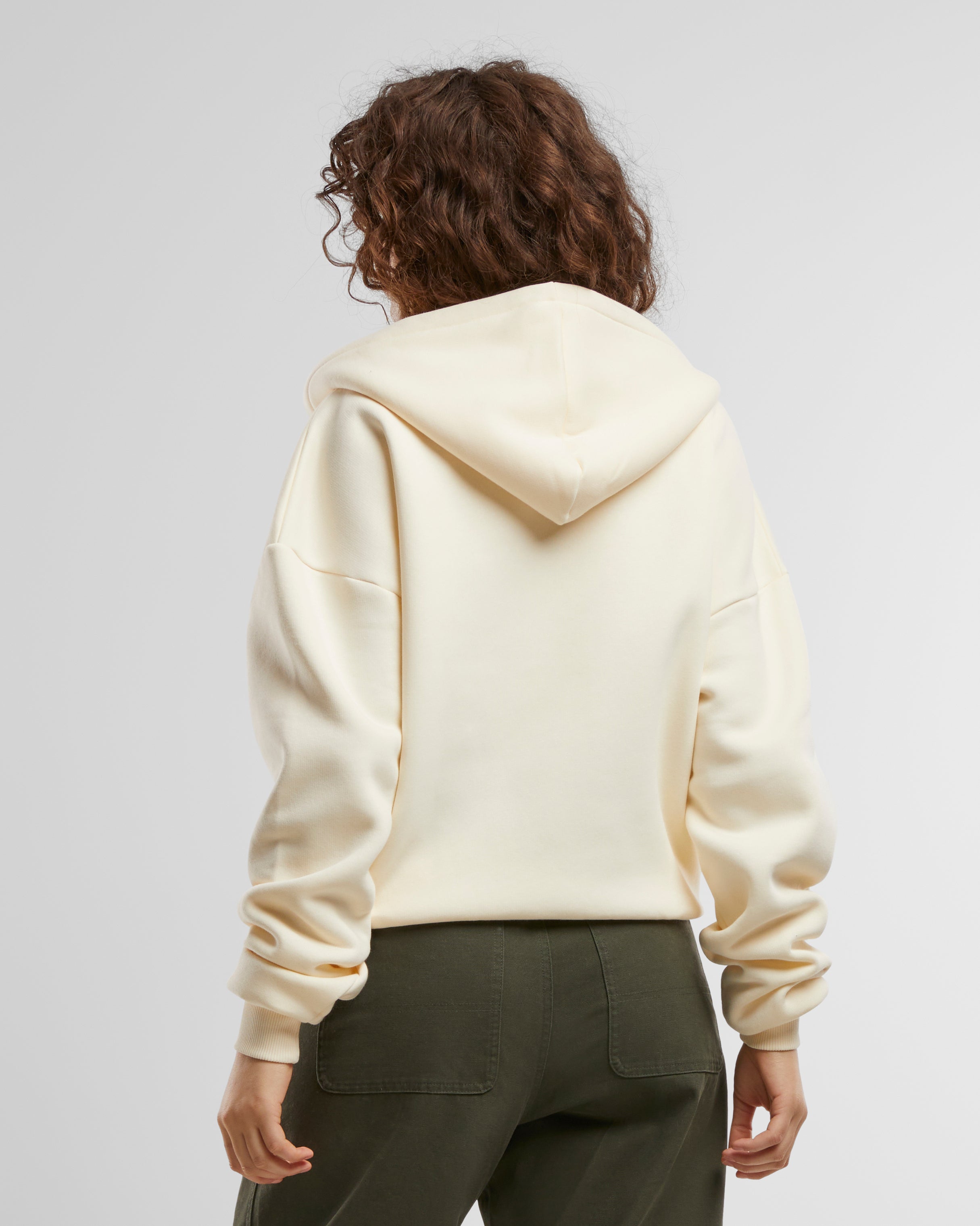 Oversized Zip-Hoodie Cream