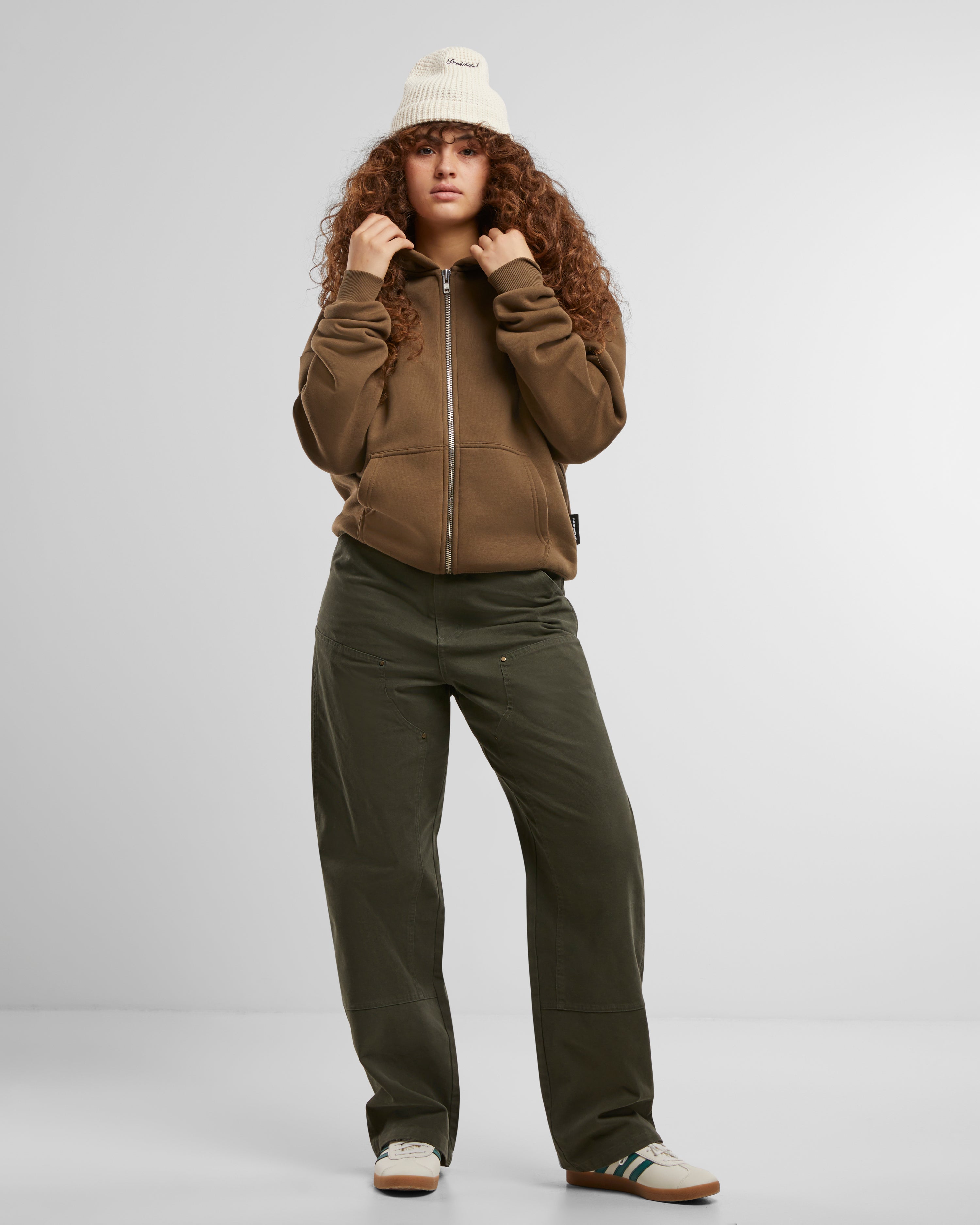 Oversized Zip-Hoodie Mocha (Stone Washed)