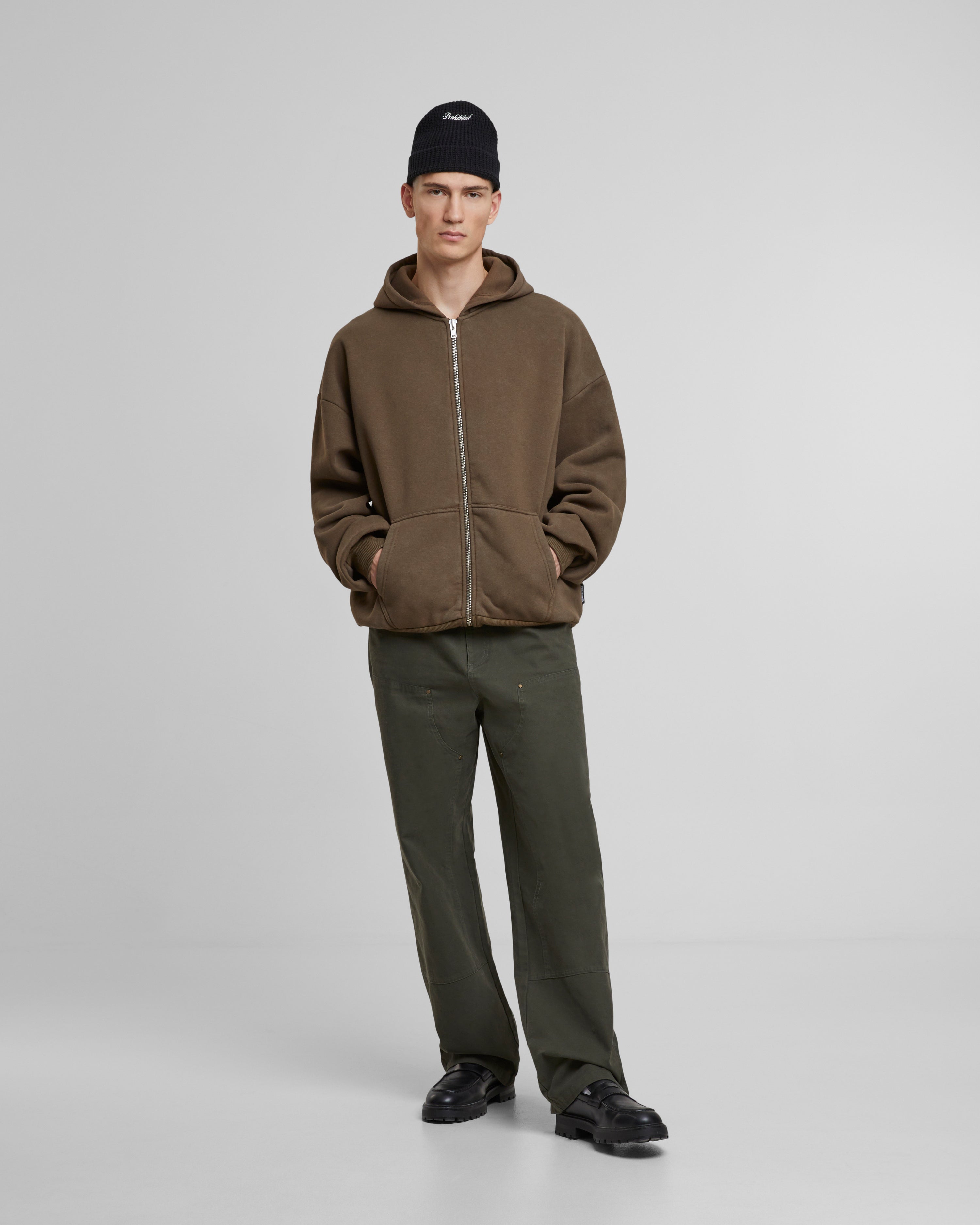 Oversized Zip-Hoodie Mocha (Stone Washed)