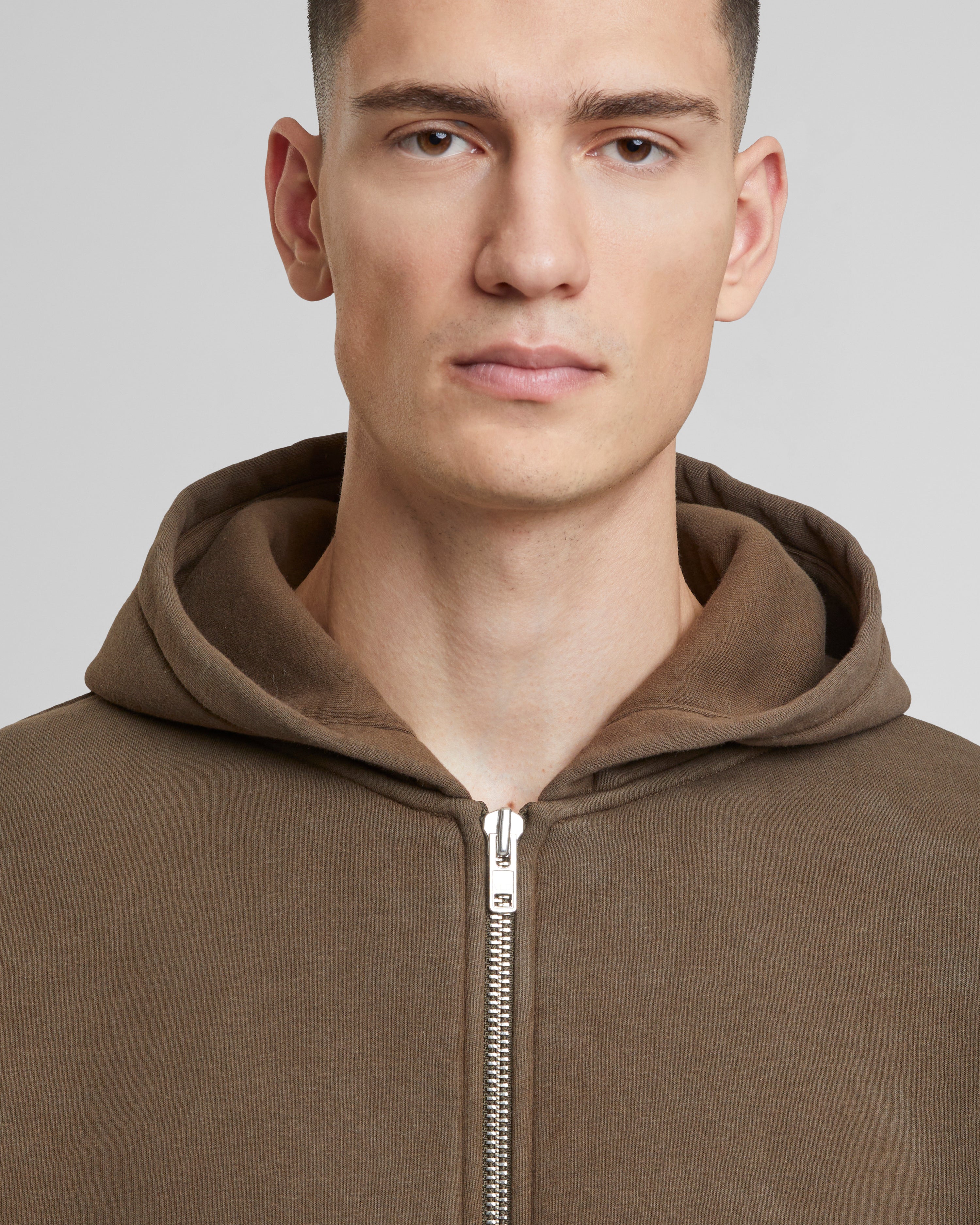 Oversized Zip-Hoodie Mocha (Stone Washed)