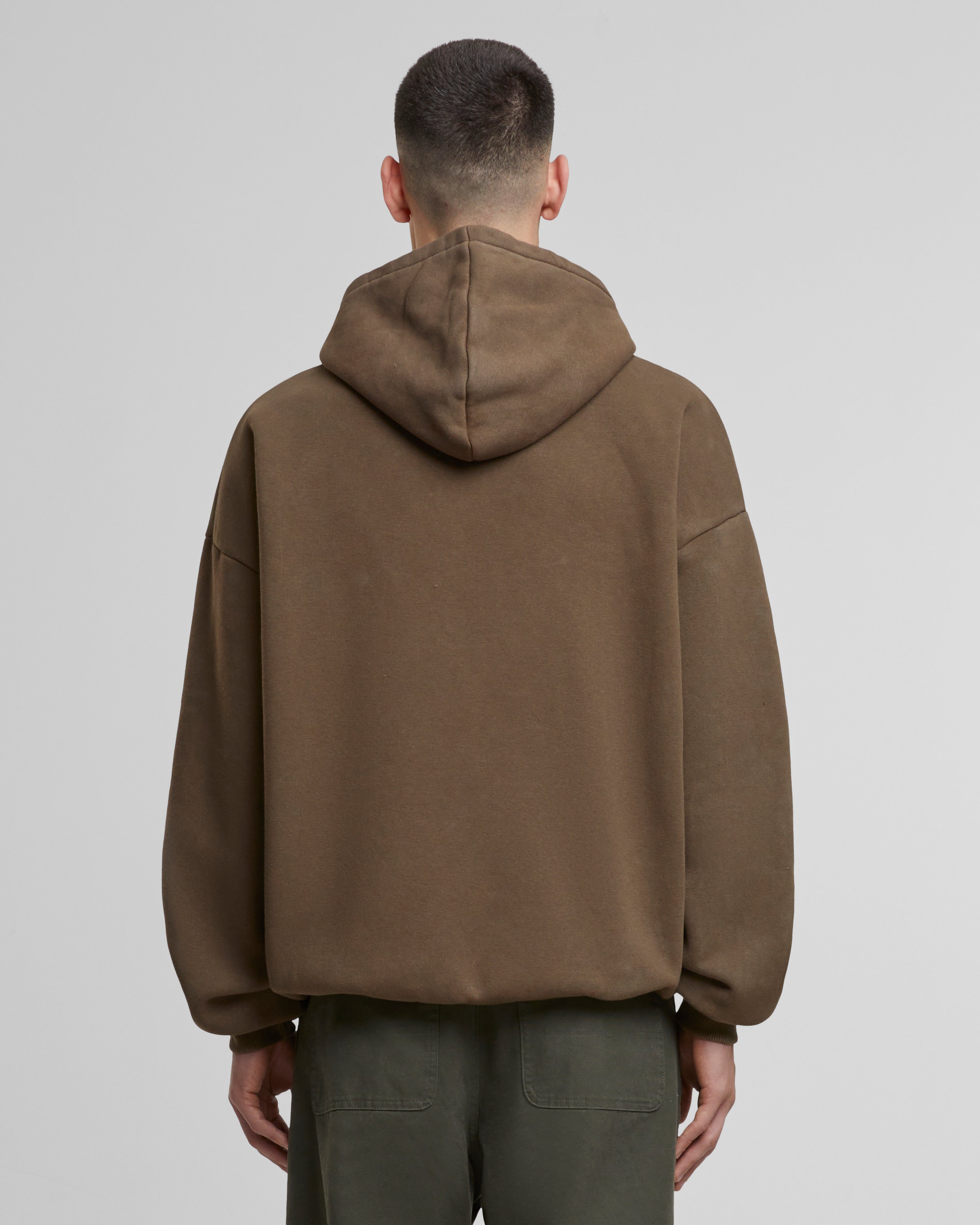 Oversized Zip-Hoodie Mocha (Stone Washed)
